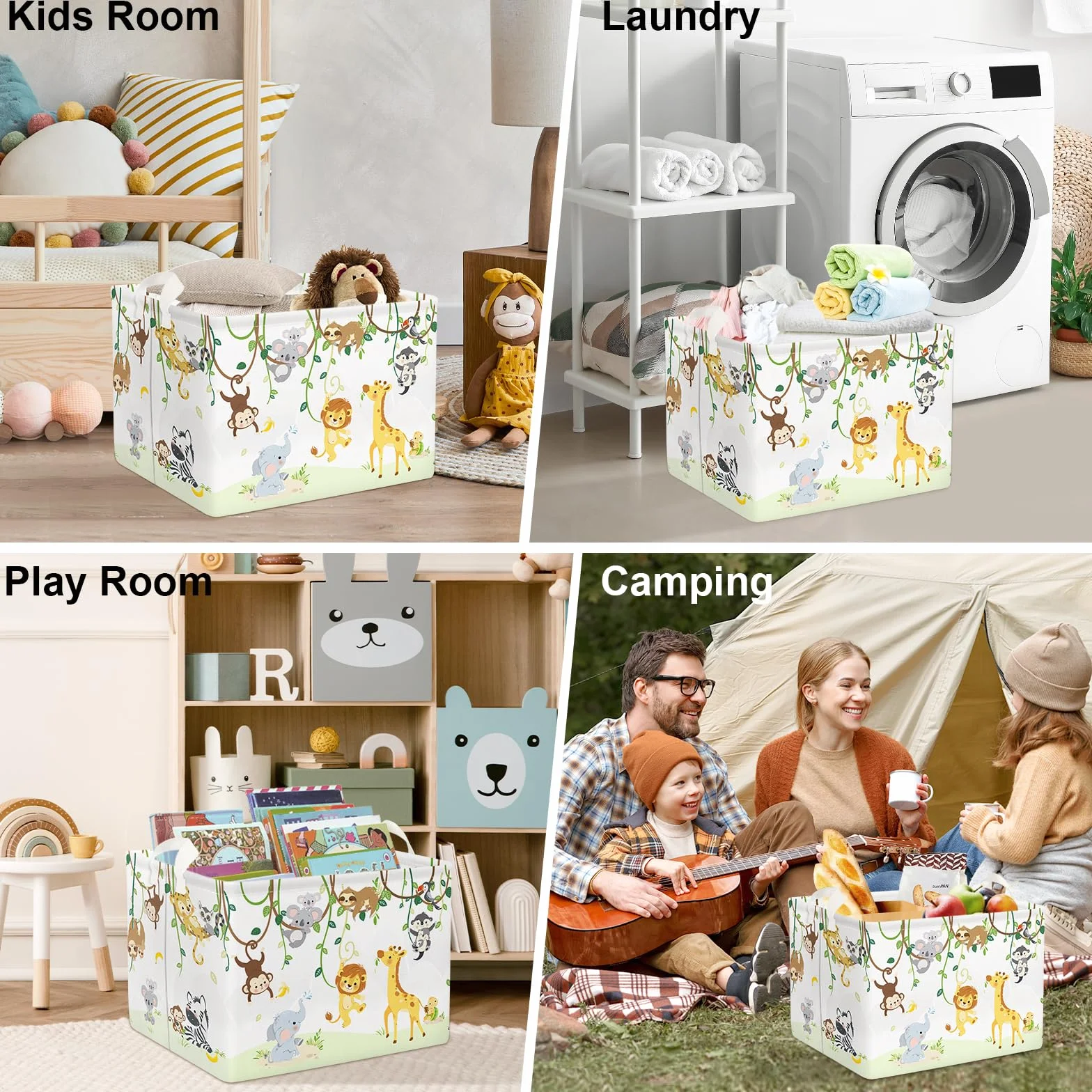 Clastyle Cestos Almacenaje Infantil Animal Plegable 40x30x30 cm
