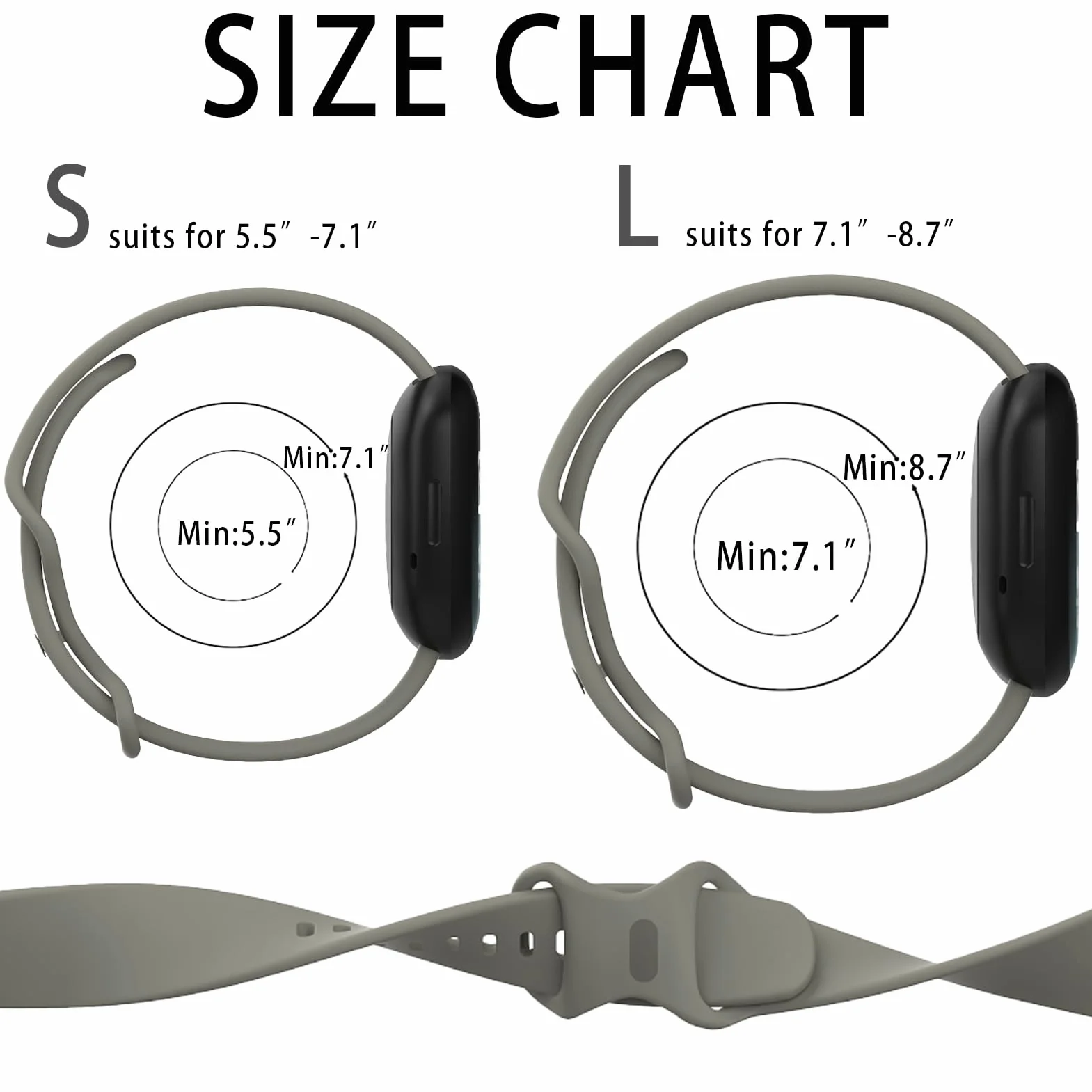 Correa Compatible para Fitbit Versa 4/3 Sense 2 Sense Silicona Deportivas Ajustable S/L