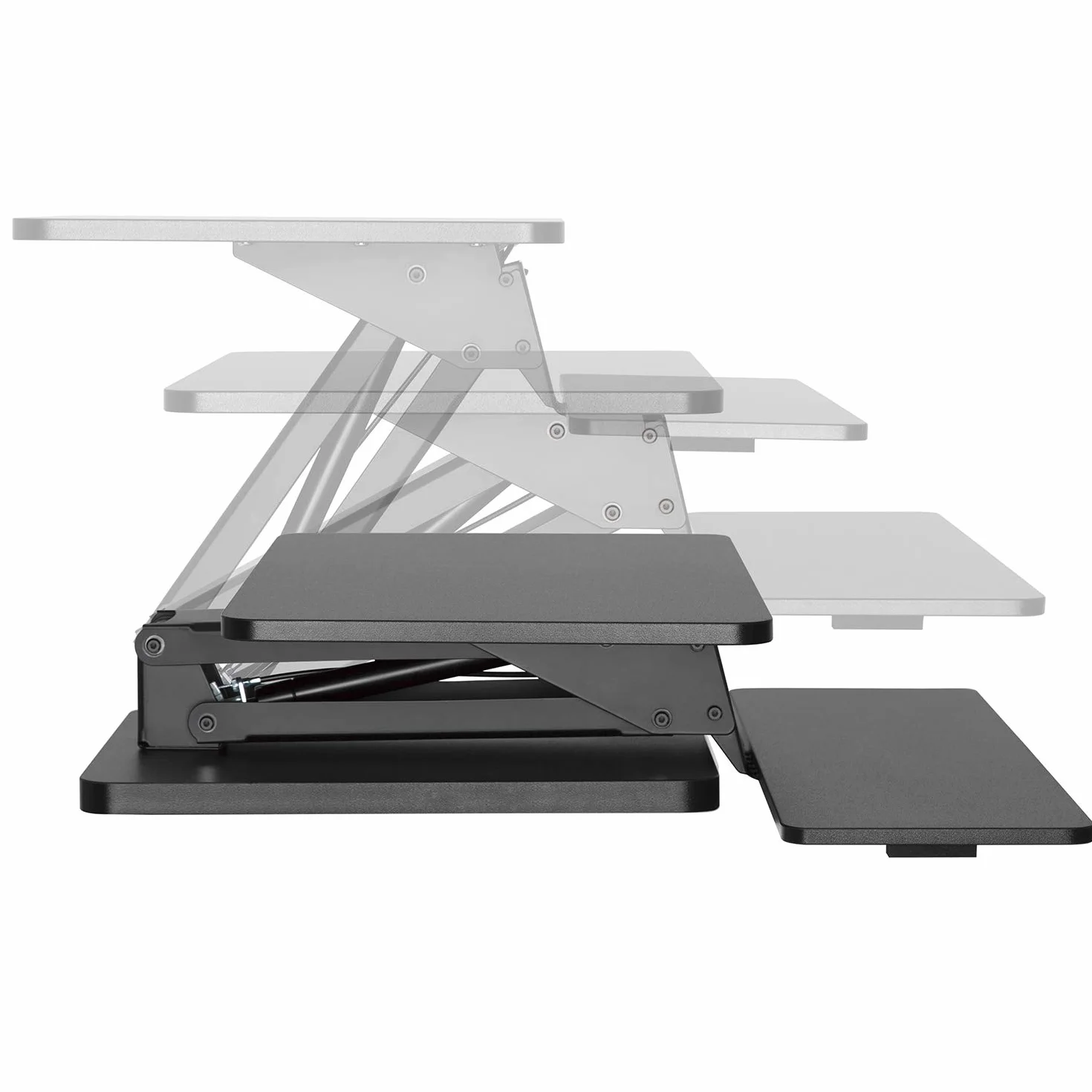 Maclean MC882 Base para Teclado y Monitor / Ordenador Portátil con Ajuste de Altura, Negro