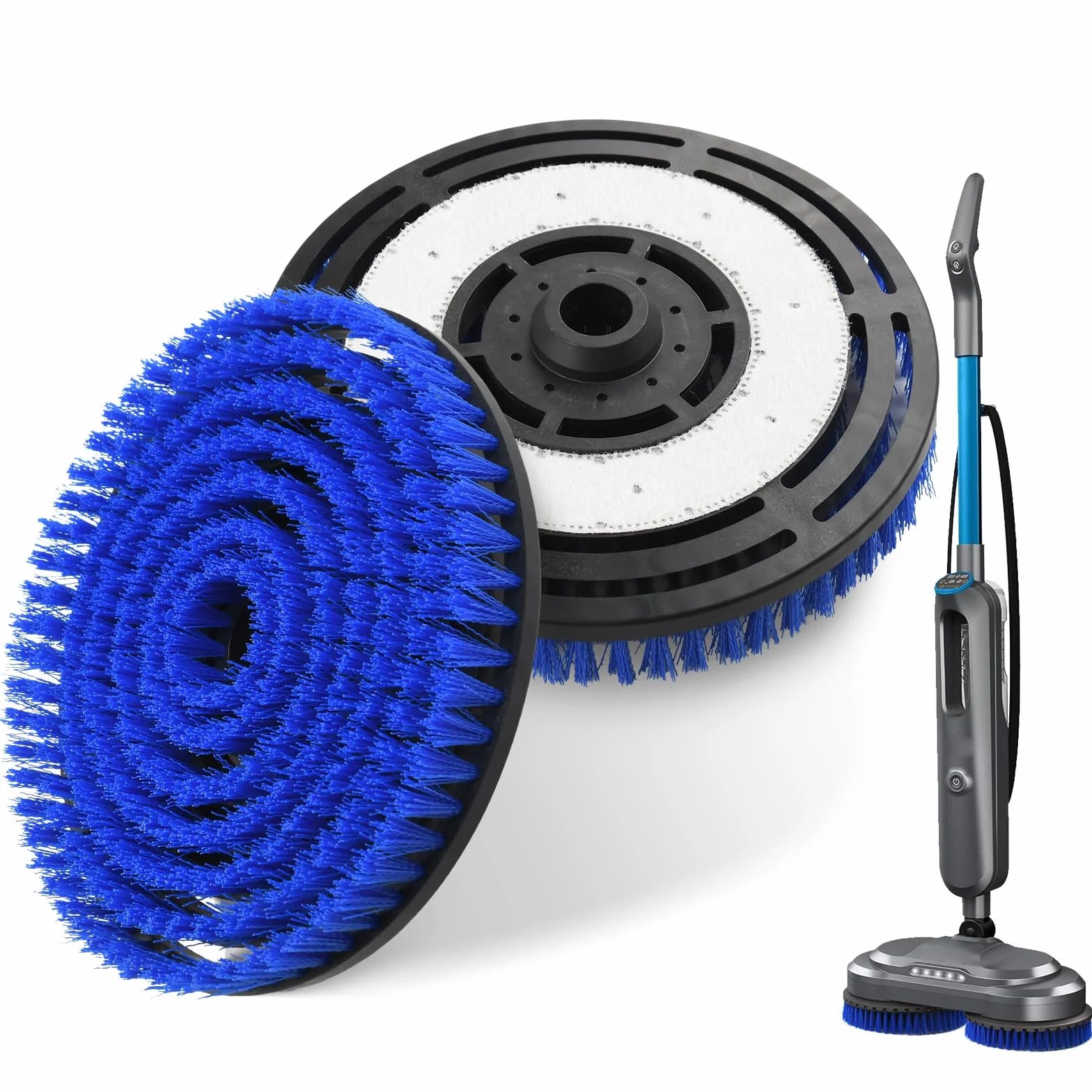 Paquete de 2 cabezales de cepillo de repuesto para fregona de vapor Bissell 3897A/3712C/3712W SpinWave SmartSteam, limpieza profesional y pulido, limpieza profunda de suelos duros