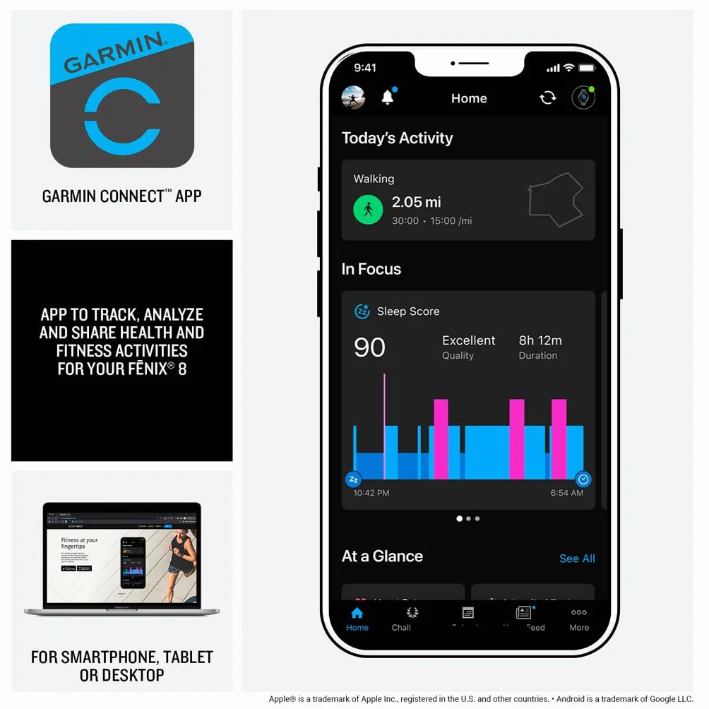 Garmin fēnix 8 51 mm AMOLED Zafiro Reloj Inteligente GPS Multideportivo Titanio Linterna LED