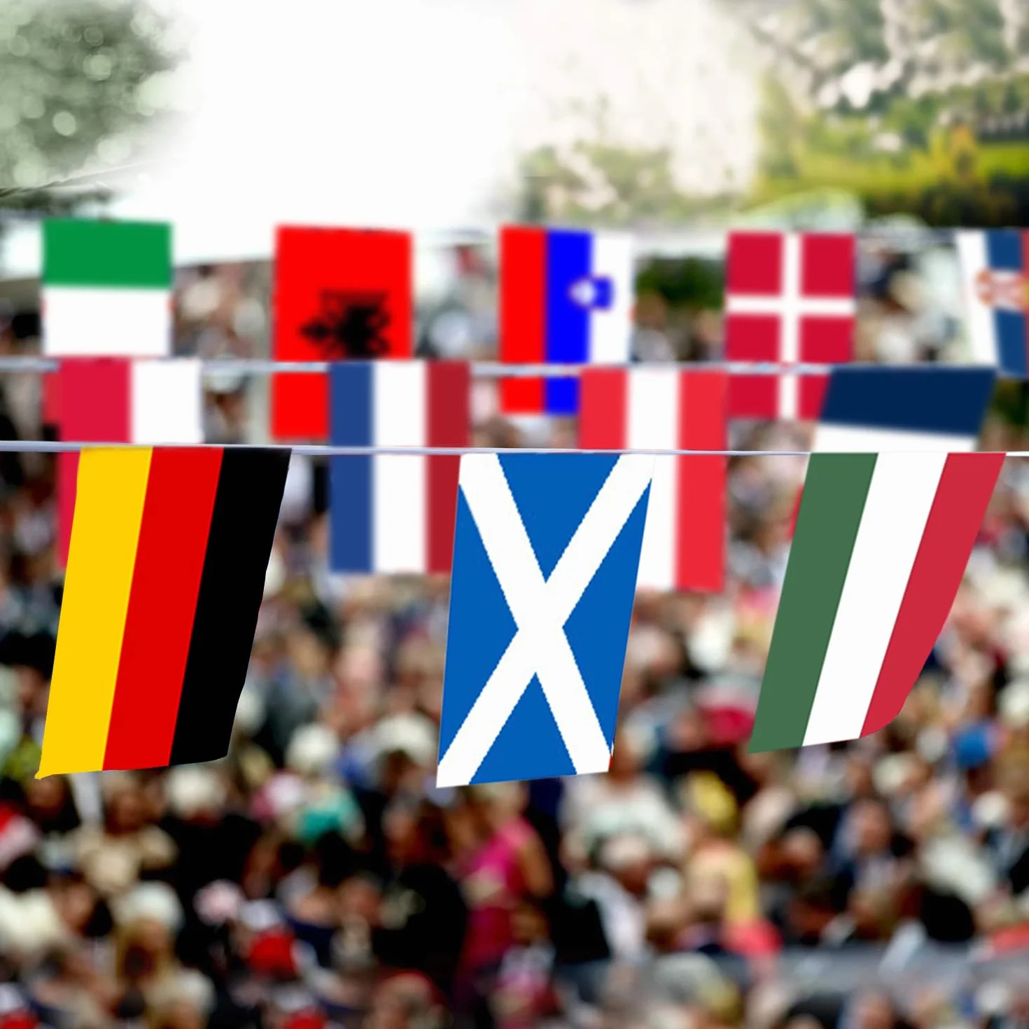 Bandera de Fútbol Europeo Banderines 24 Países Decoración