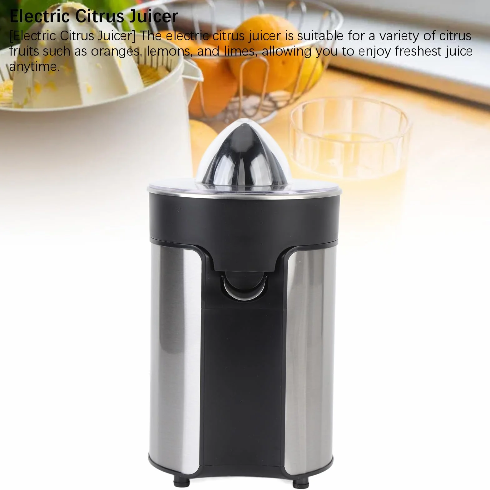 Luocute Exprimidor Eléctrico de Cítricos, Exprimidor Automático de Limón y Naranja con Potencia de 100W, Capacidad de 300ML para Casa, Apartamento, Dormitorio, Camping (Enchufe de la UE 220V)