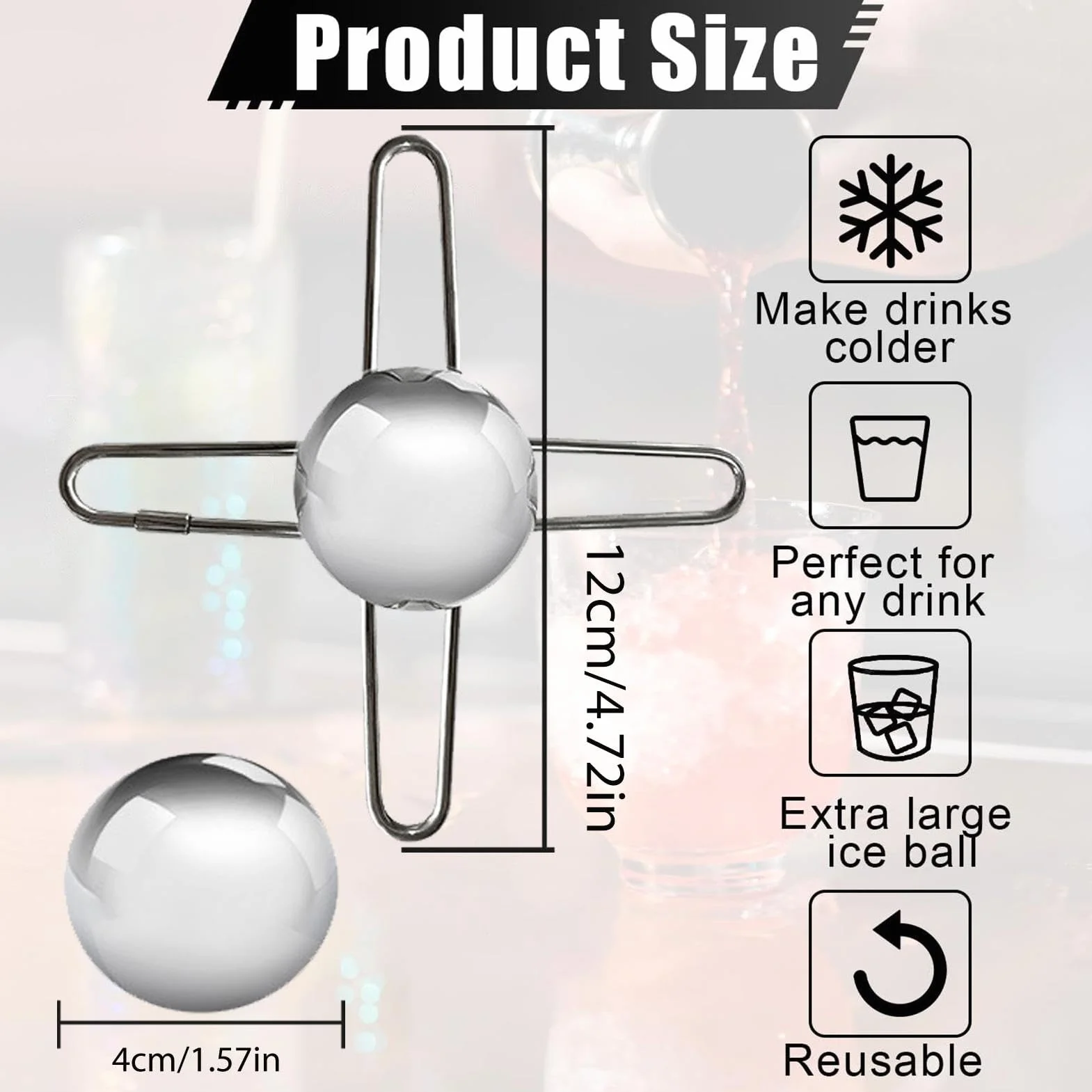 Bola Enfriadora De Café - Bola Enfriadora De Café Reutilizable De Acero Inoxidable, Esfera De Enfriamiento Duradera | Bola Congelada De Metal Para Espresso, Bola De Café Helado, Herramienta De Café