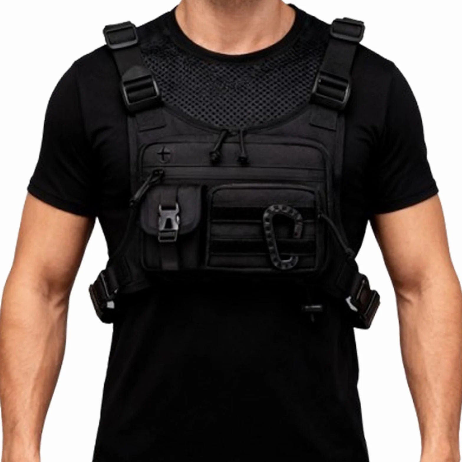 GAESHOW Bolso táctico impermeable ajustable para hombre mujer entrenamiento al aire libre ciclismo senderismo deportes negro