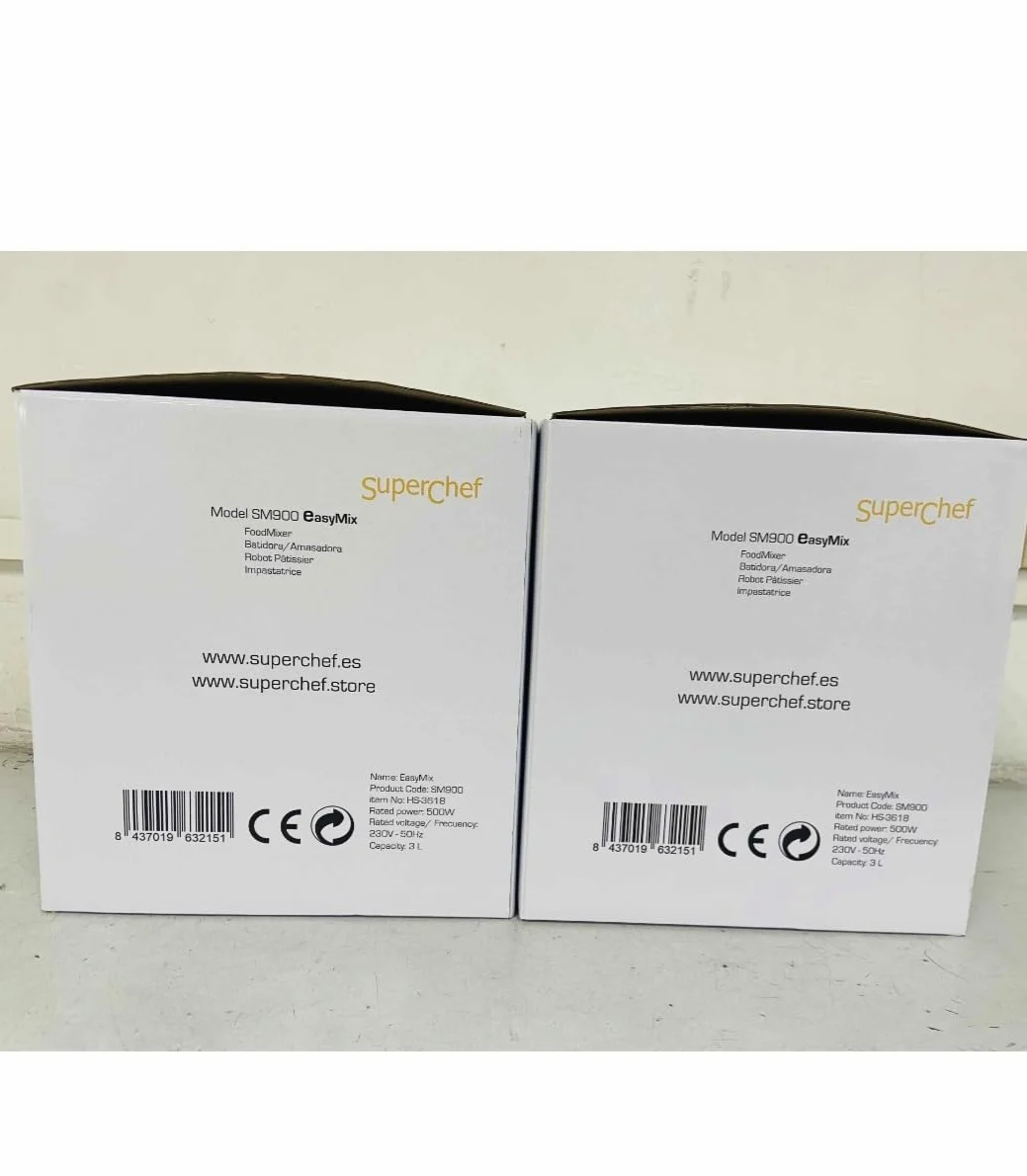 Batidora, Amasadora EasyMix SM900, 500W de potencia, Mezcla y amasa, bol de 3Litros de acero inoxidable con accesorio para batir y amasar