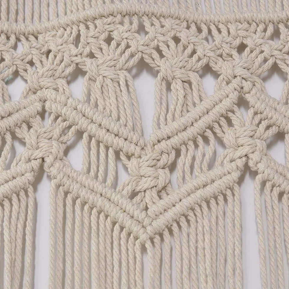 Cortina de Hilos Tejida a Mano, Hilo de algodón, para Puerta, decoración de Fondo de Boda, Cortina de Fondo de Puerta