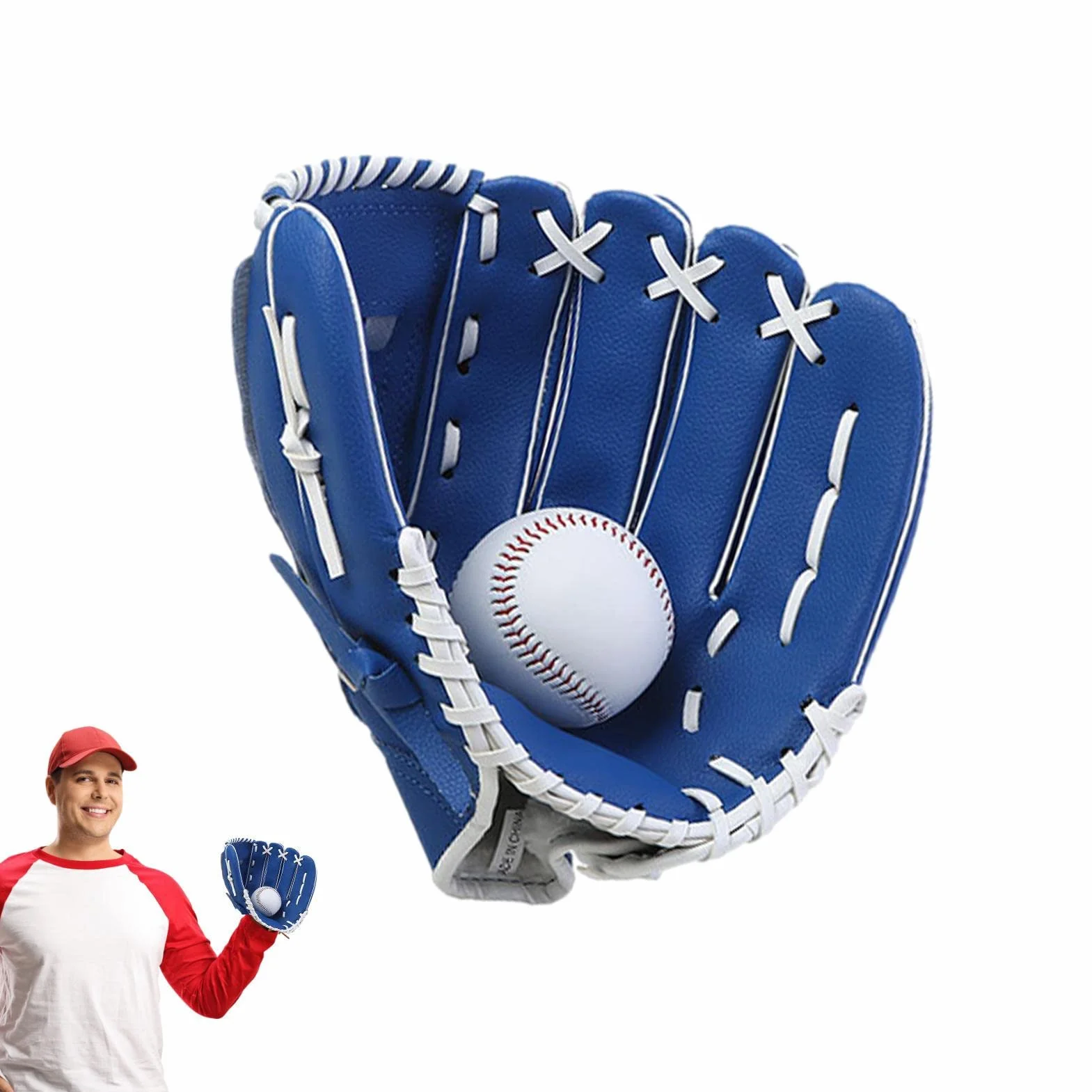 Mitón de Béisbol para Jóvenes Guantes Deportivos de Cuero PU Pitcher Batting T acolchados para Atrapar