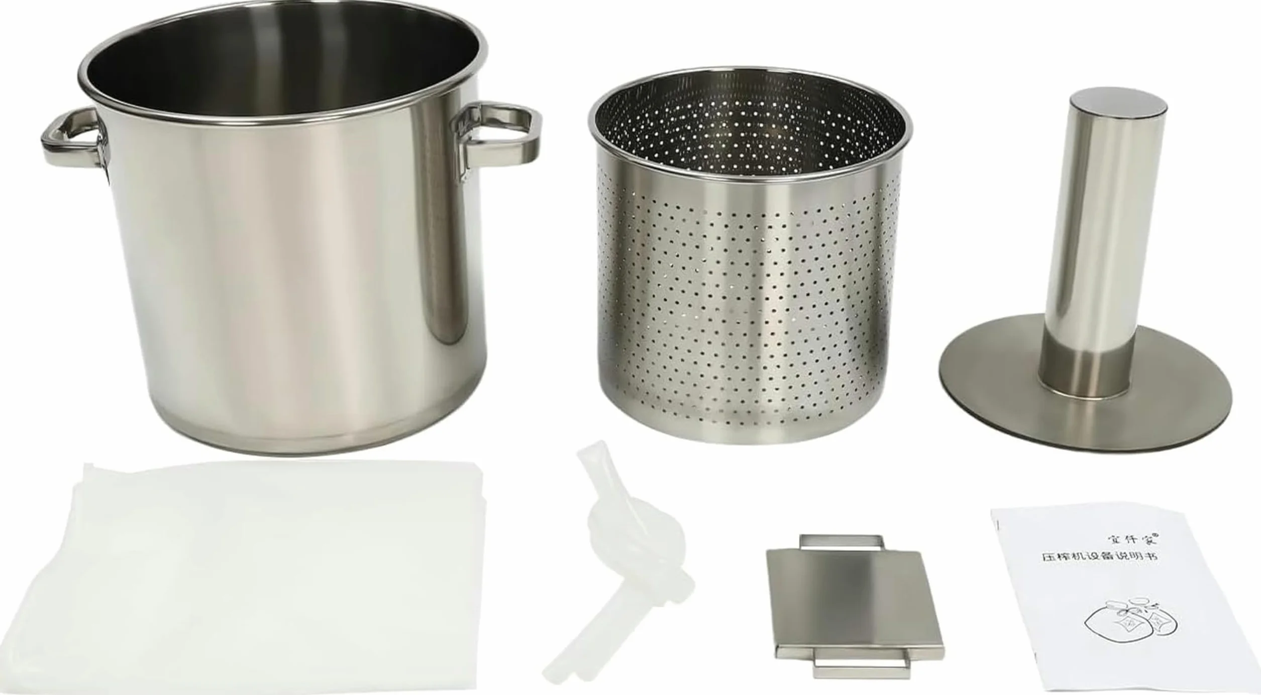 Máquina de Prensa de Vino de Frutas de 22 l/5,8 GAL, prensador Manual de Jugo de Acero Inoxidable para Queso, Hierbas, Prensa para Hacer Aceite de Oliva y Miel de Verduras
