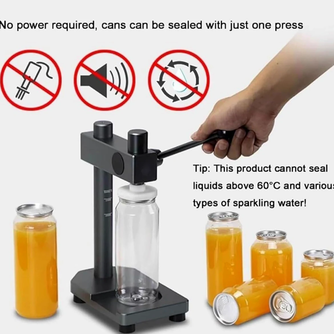 Máquina selladora manual de latas, herramienta de costura ajustable para cerveza casera y artesanal, capacidad de sellado de 250-700 ml, perfecta para jugo, kombucha y bebidas de café