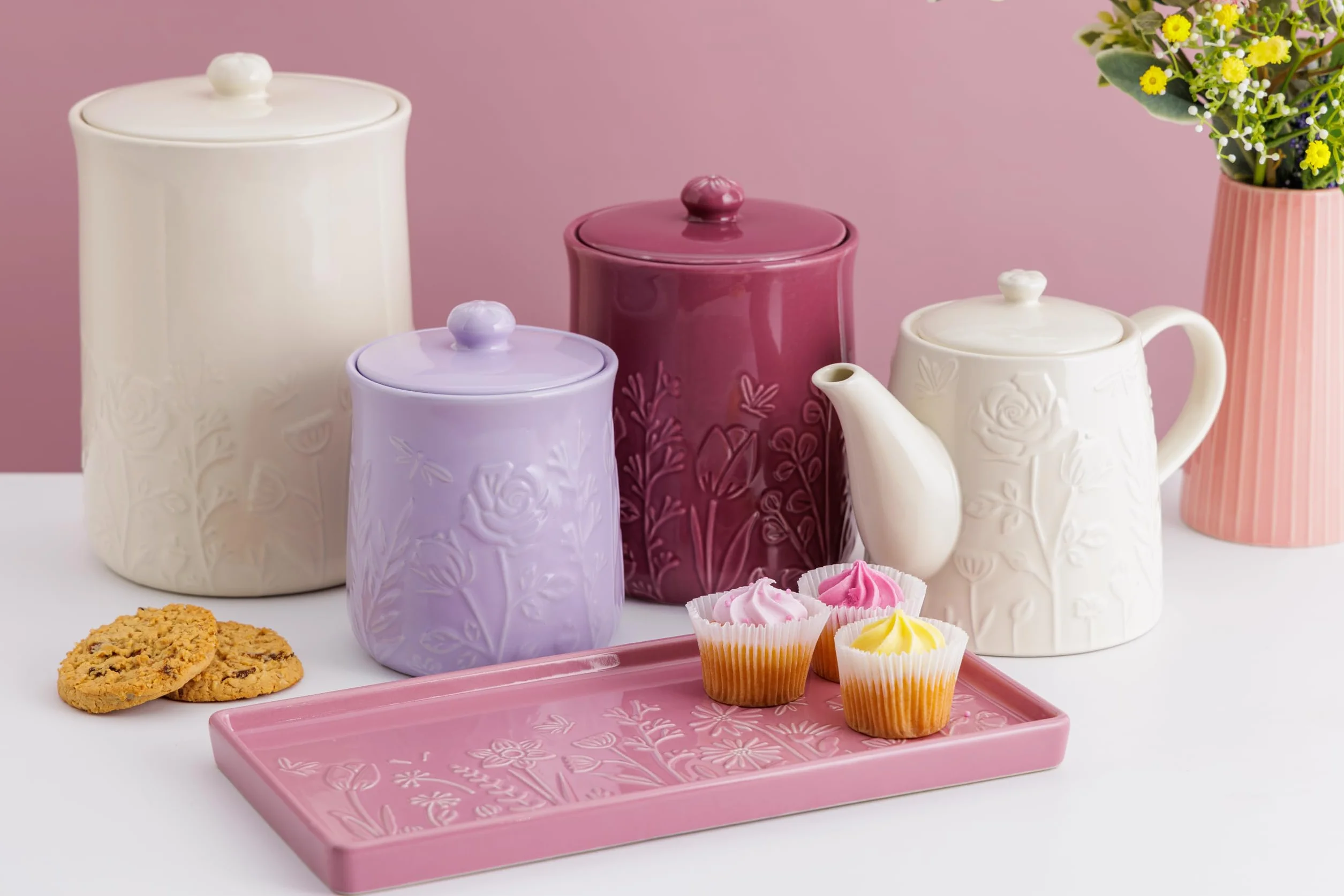 Mason Cash In the Meadow - Soporte para cucharas con diseño floral en relieve, gres duradero, ideal para mantener limpias las encimeras, accesorio de cocina clásico