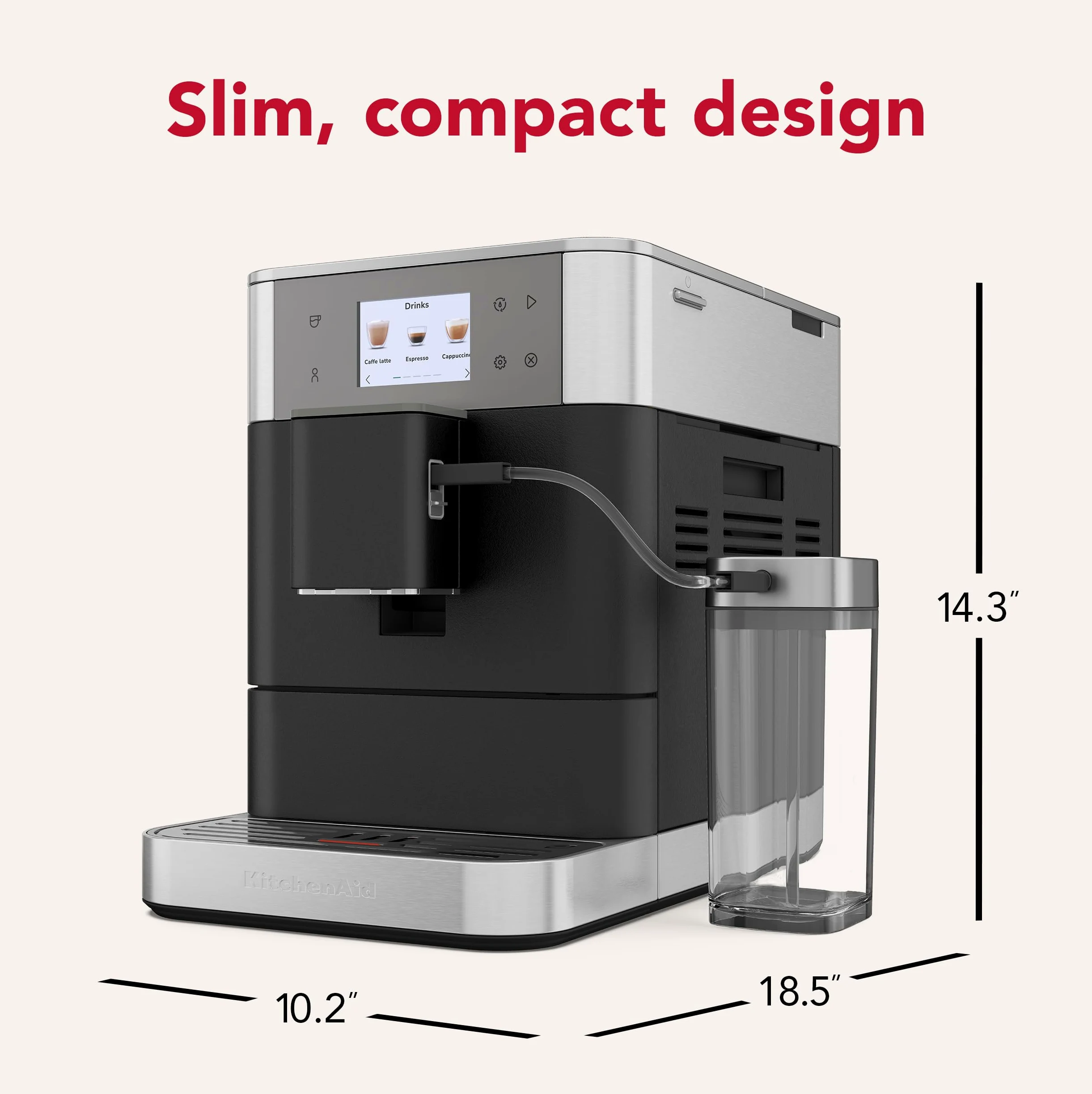 KitchenAid KF7, KES8557 Máquina de café espresso totalmente automática, 2 tazas, hierro fundido negro