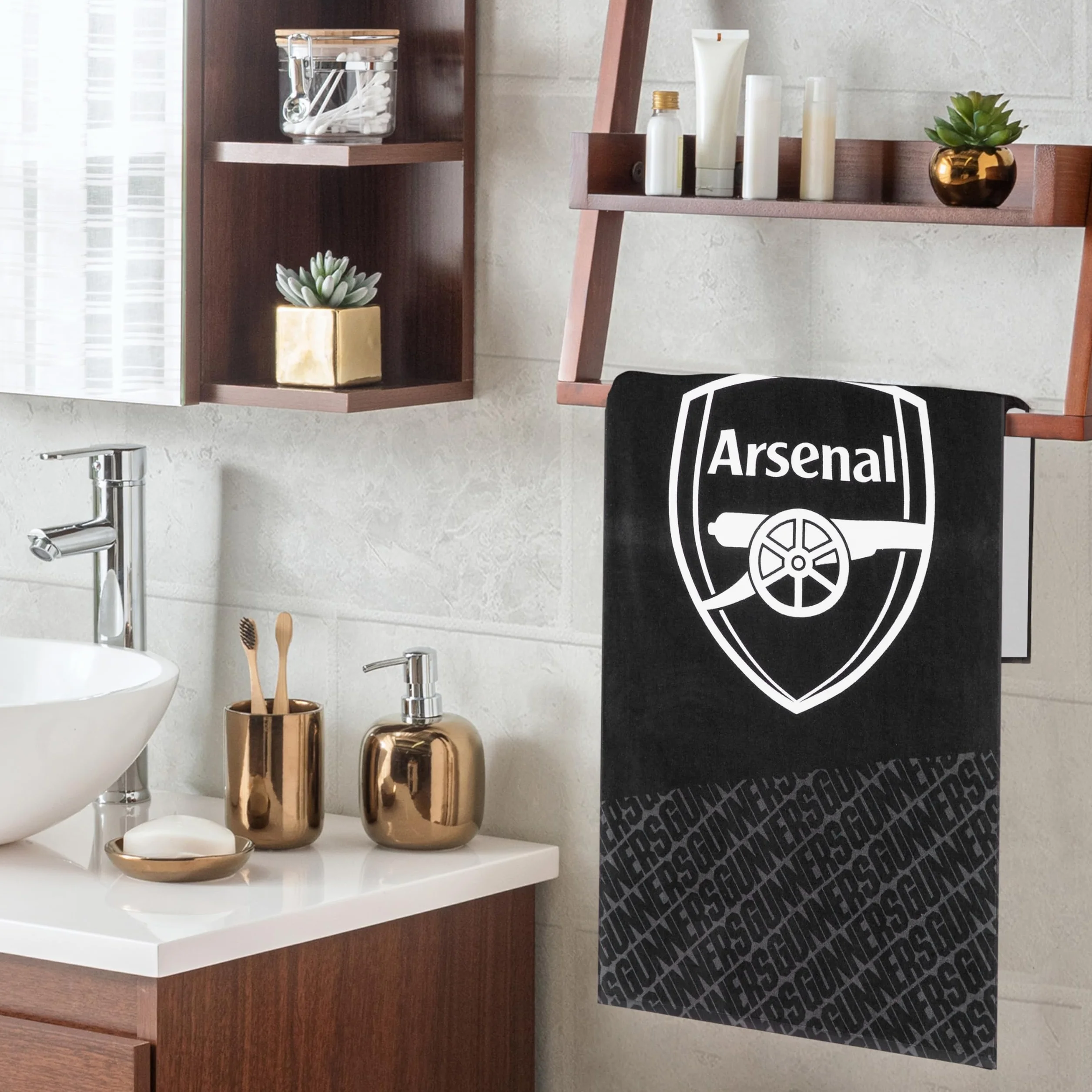 Arsenal F.C. Toalla de algodón 100% secado rápido escudo fútbol 137 cm