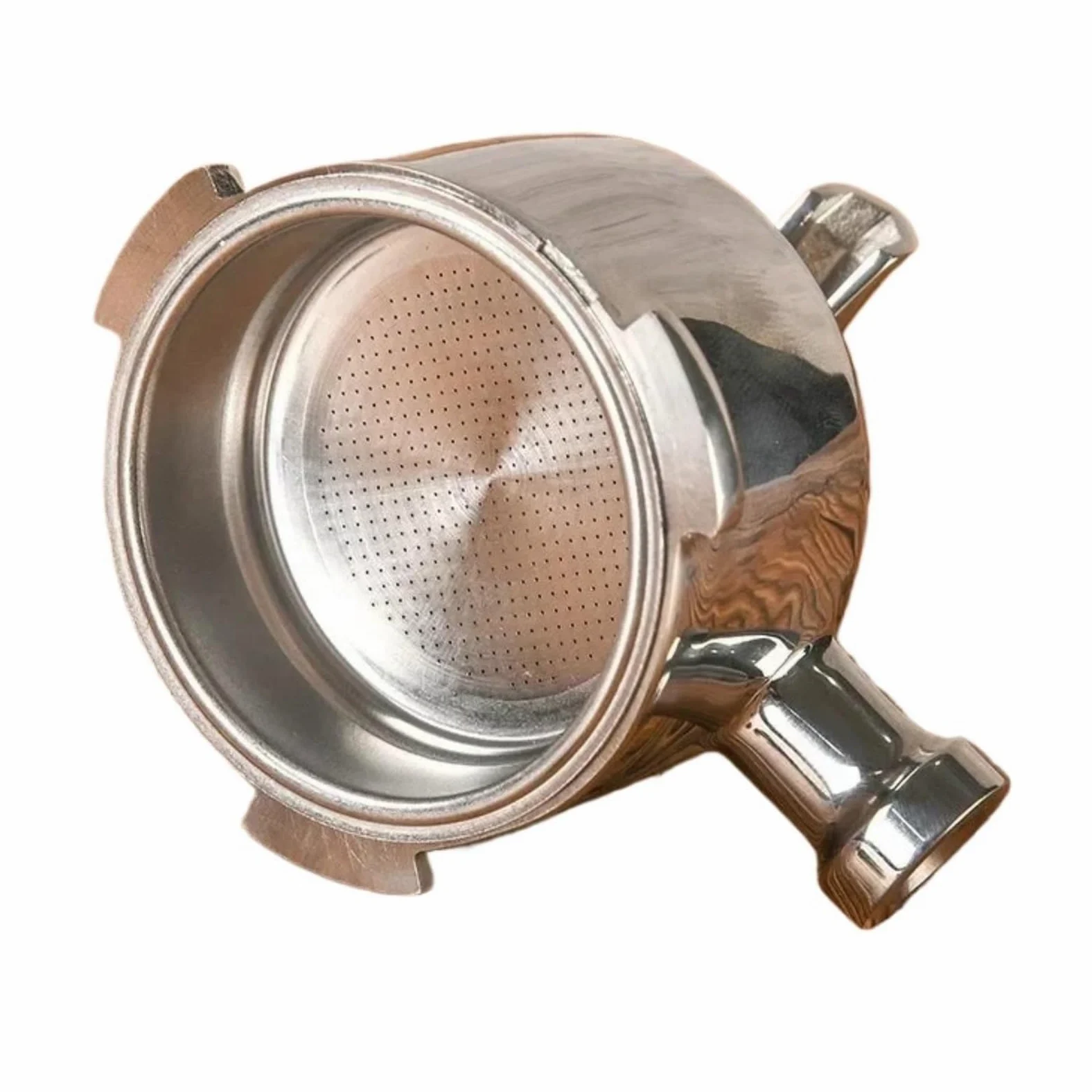 Compatible Con Delonghi, Compatible Con Dedica, EC680/685 ECP33.21 ECP35.31 De Acero Inoxidable, Soporte De Filtro De Portafiltro De Café De Doble Boquilla De 51 Mm De Cabezal Único(3 ears)