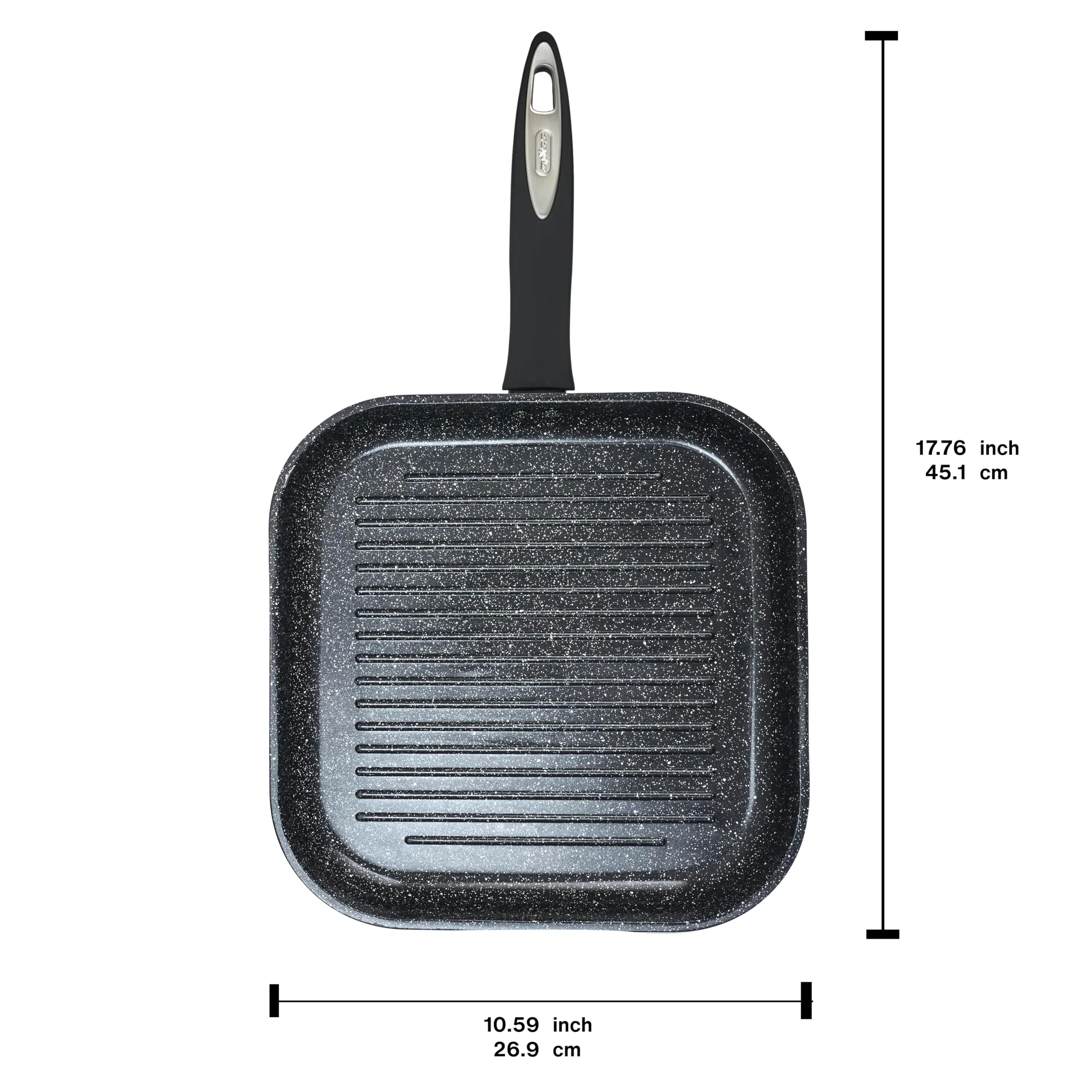 Zyliss Ultimate Sartén Grill Antiadherente de Cerámica 26x26 cm, sin PFOA | Apto para inducción y horno, No Tóxica para cocina saludable, Apto para lavavajillas, aluminio forjado, garantía de 10 años