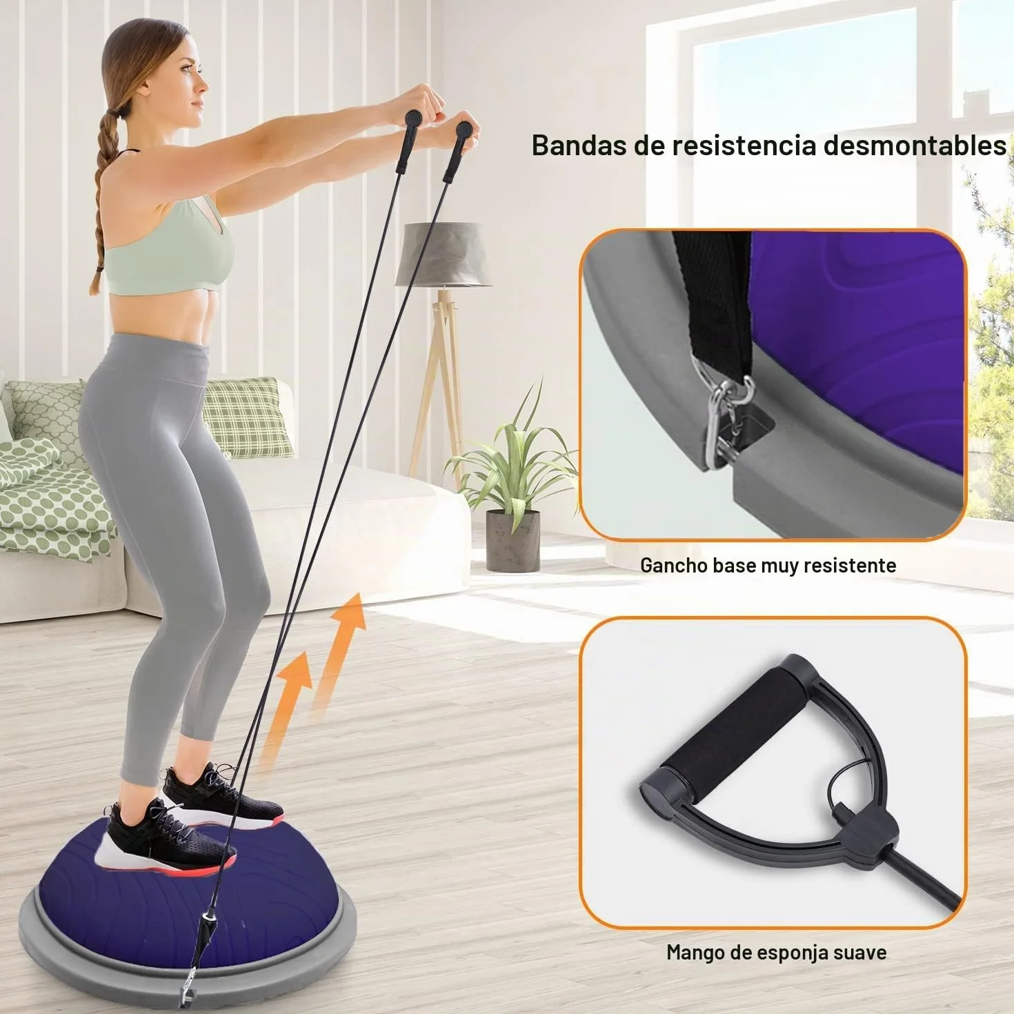PROIRON Entrenador de Equilibrio Ø47/60cm Bossu Balance Ball con Inflador y Gomas