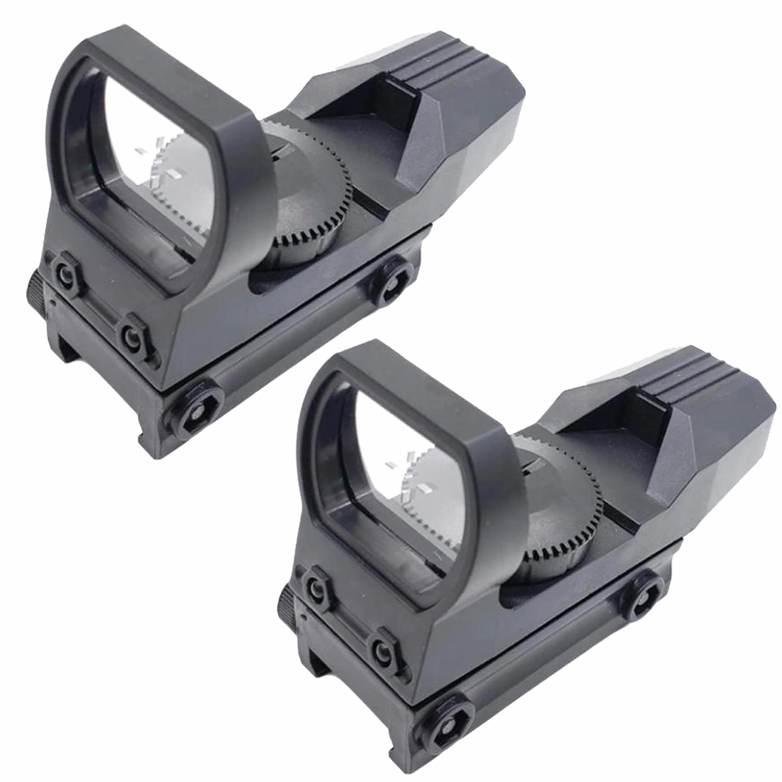 Mira Holográfica Telescópica Airsoft Punto Rojo 20 mm Alcance Lejano Pistola Táctica Ajustable con Carriles Láser Rifle Escopeta Pack de 2