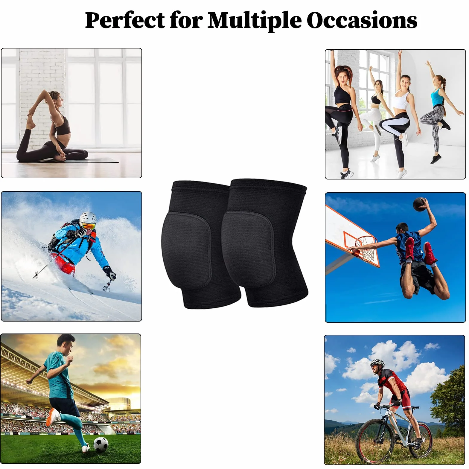 Rodilleras elásticas de apoyo para voleibol, baloncesto, running, fútbol