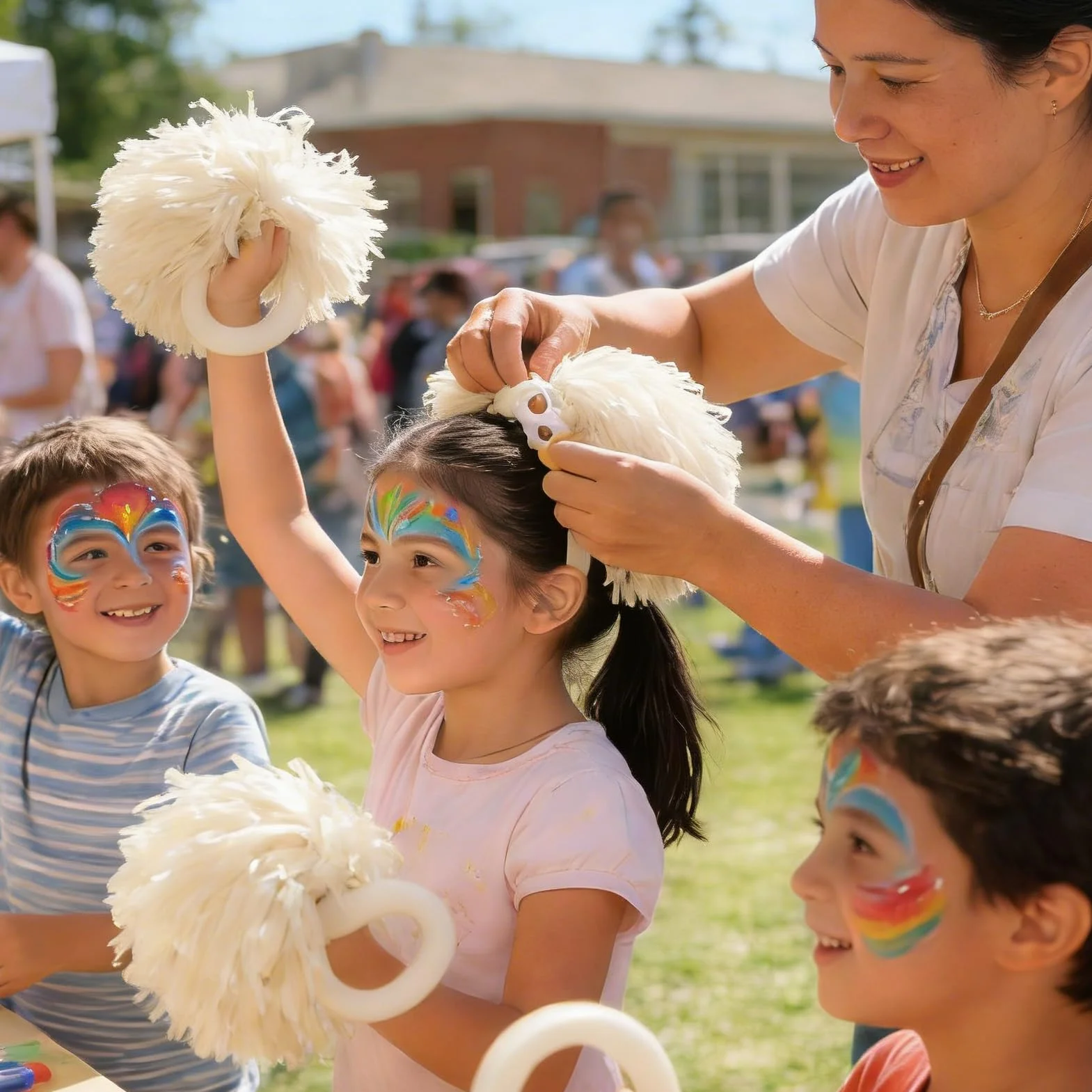 Pompones De Porristas Animadora Moda Equipo Deportivo Animación Niños Adultos