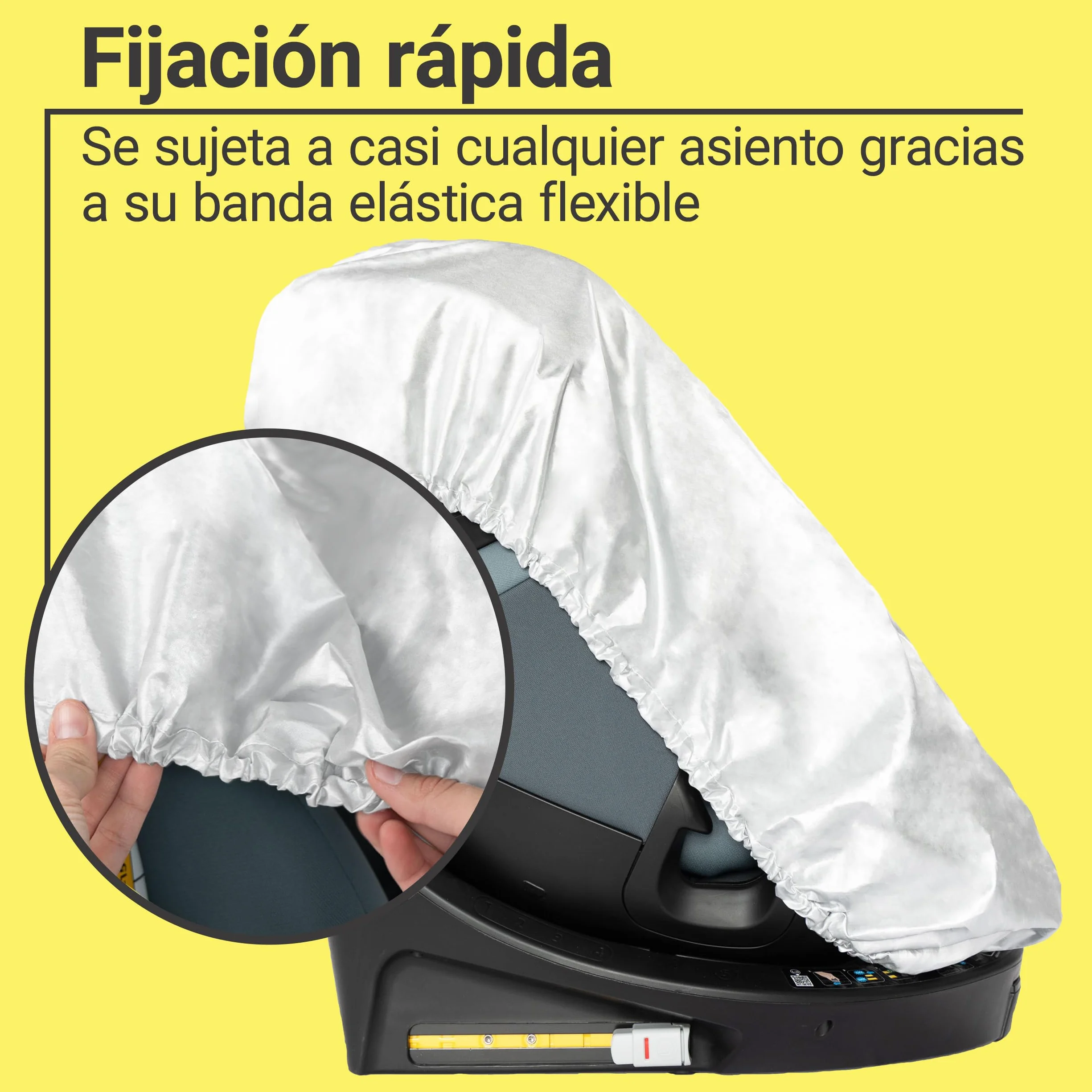 Zamboo Funda Silla Coche Bebe Universal - Protector Térmico Compatible con Maxi-Cosi - Cybex - Chicco y Sillas a Contramarcha y Asientos Infantiles de Grupo 0 1 2 3 - Bolsa Incluida - Plateado
