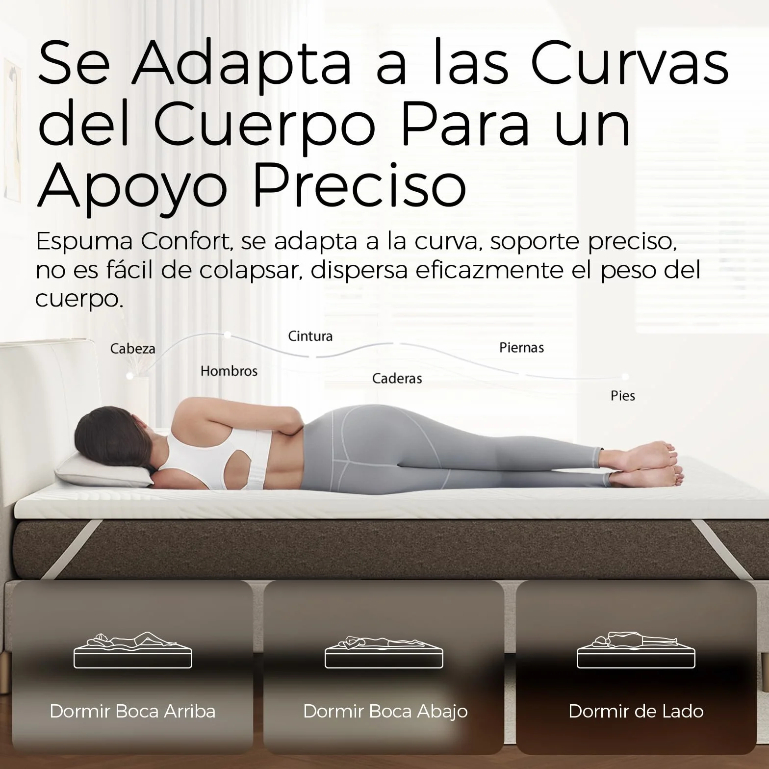Sweetnight Topper Colchón de Espuma Viscoelástica en Gel 90x190 cm, Grosor de 5 cm, con Funda Extraíble y Lavable, Sobrecolchón de Memory Foam 90x190x5cm, con Correas Elásticas, Blanco