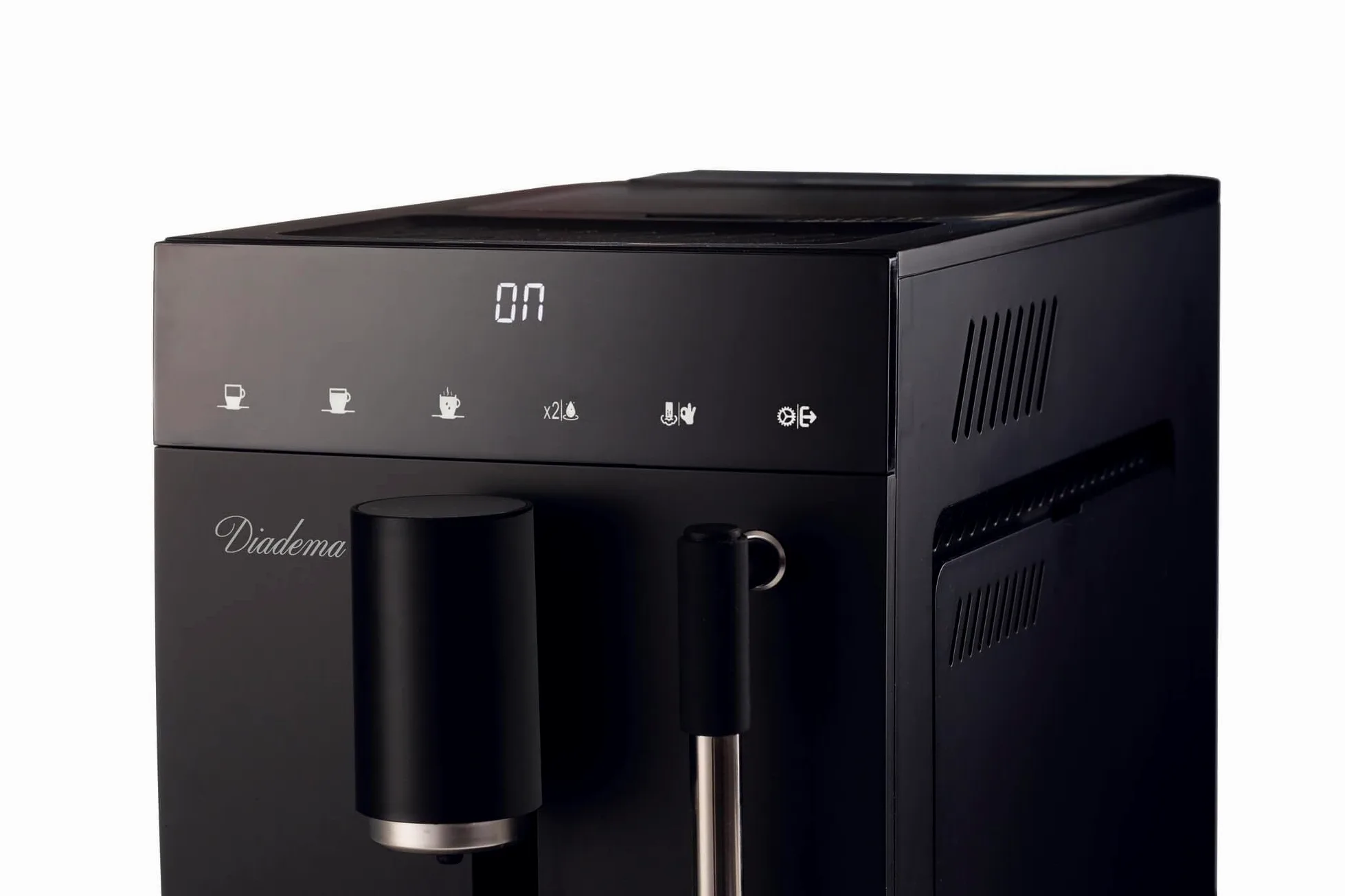 Ariete 1452 Diadema, cafetera automática, 1350W, 19 bar de presión, para café, americano y agua caliente, dispositivo capuchino, pantalla LED, dispensador ajustable, negro