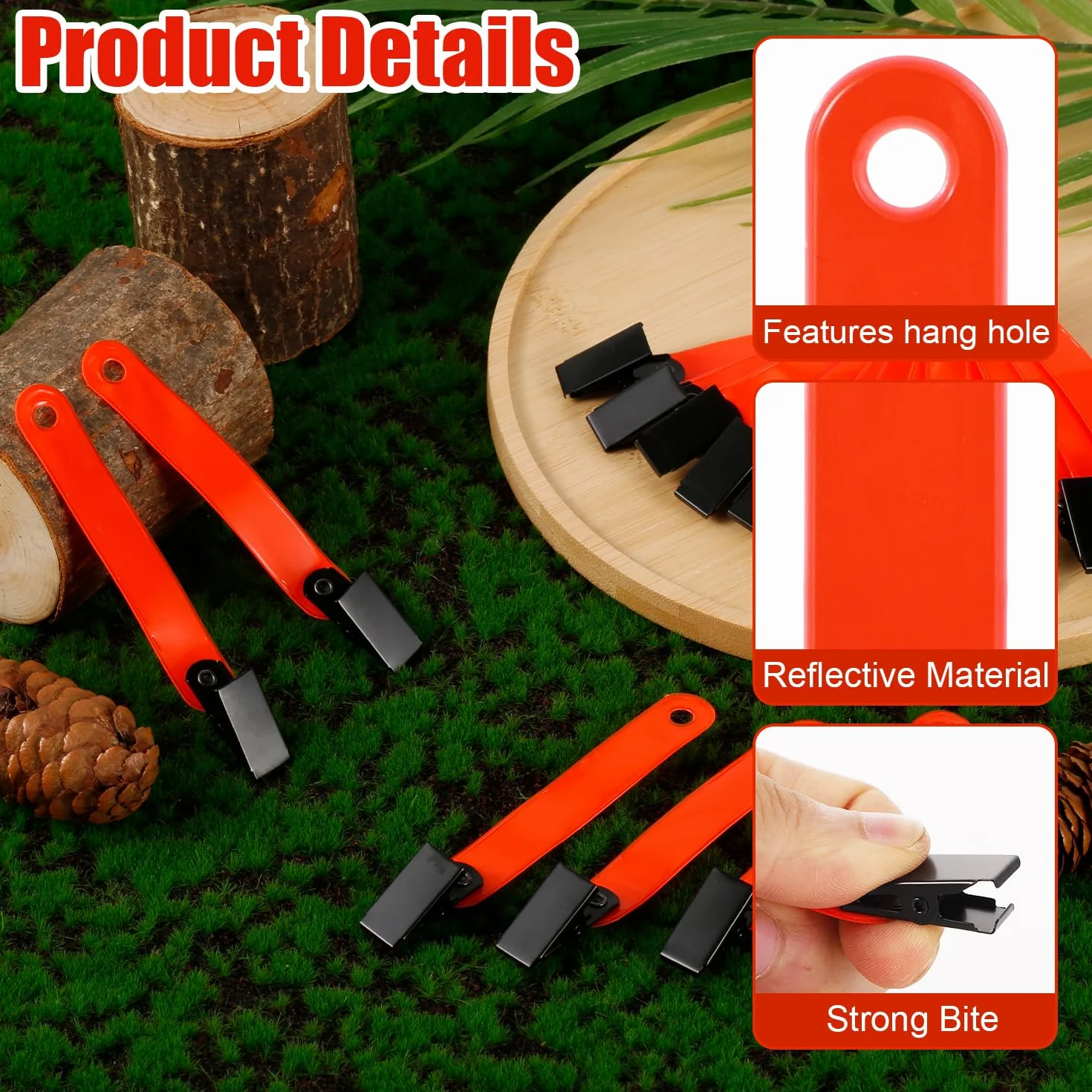 XIHIRCD 24 Uds Marcadores de Sendero Reflectantes con Clips para Senderismo al Aire Libre