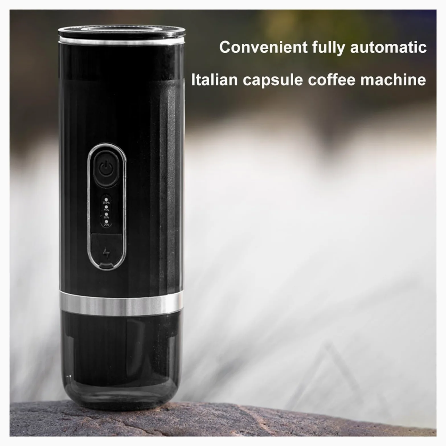 EDEDE Cafetera Portatil, Cafetera portátil con calefacción inalámbrica, Compatible con cápsulas y café molido, 3 en 1, for Viajes de Acampada para Viajes Camp