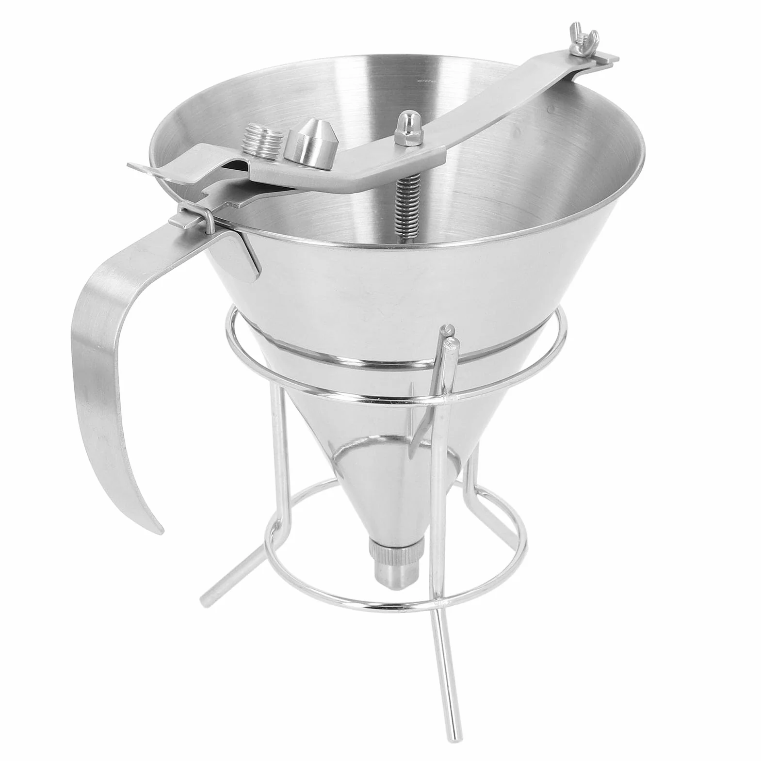 Embudo Profesional de Acero Inoxidable para Hornear, Herramienta de Decoración de Pasteles para Cocina Casera, con Soporte, 1 Juego de Embudo
