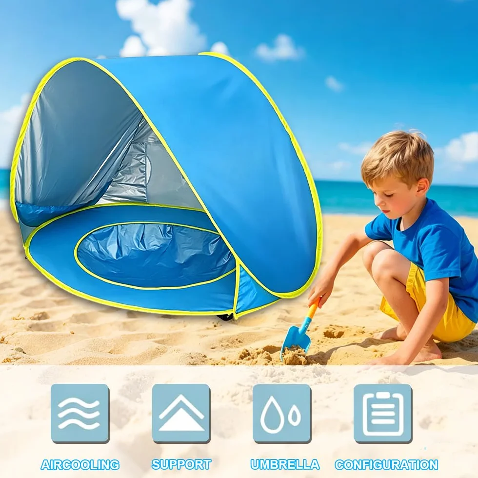 Tienda Playa Bebe Pop up, Carpa Plegable Portátil Protección UV 50+ (120 x 80 x 70 cm)
