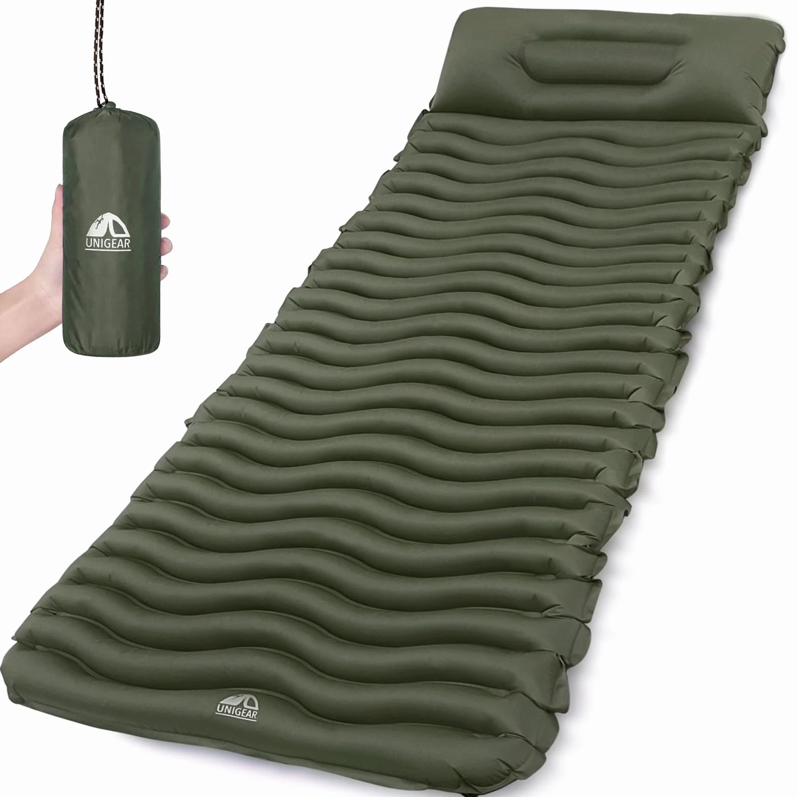 Unigear Esterilla Inflable Portátil Colchón de Aire para Camping Ultraligero Resistente