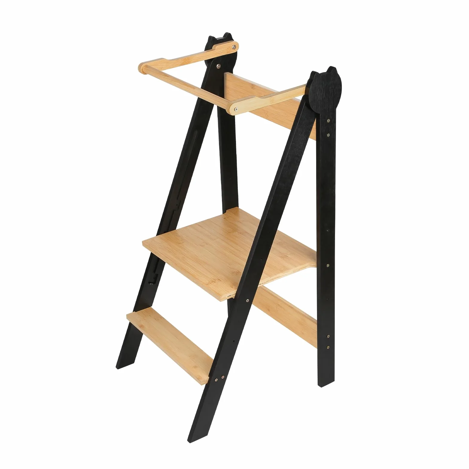 Torre de Observación Montessori para Niños con Estantes Ajustables 88x45x45 cm Café Negro
