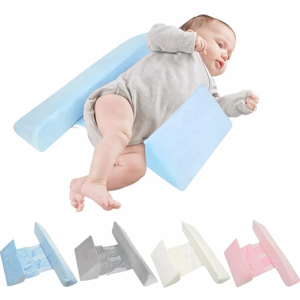 Almohadas para Bebés, Almohada con Funda Extraíble, Almohada de Apoyo Ajustable para Bebés, Almohada para Bebés para el Cochecito o la Cama (Azul1)