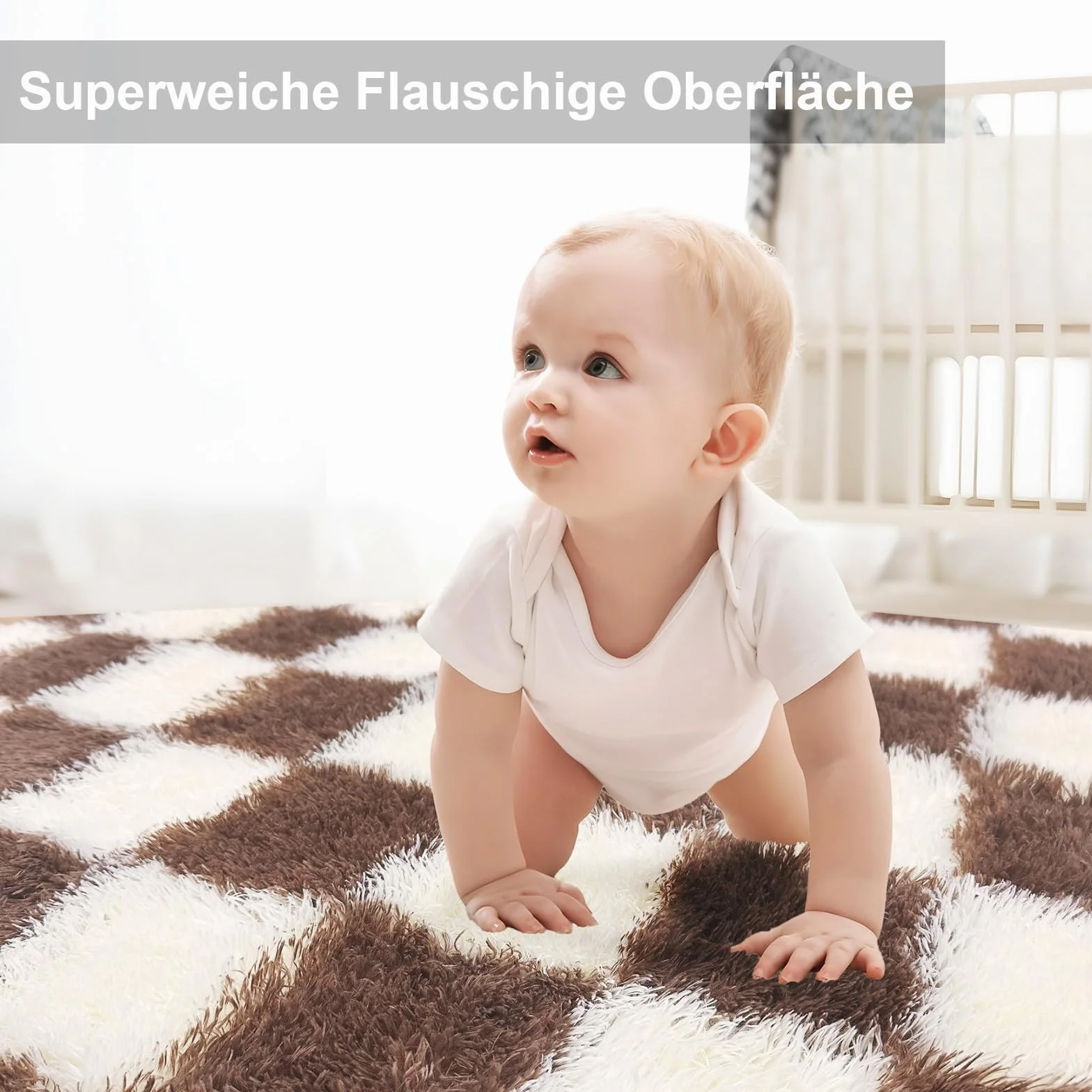 Alfombras de cuadros para dormitorio, 150x210cm, marrón y blanco, suave, alfombra grande para sala de estar, niños y niñas, jóvenes, dormitorio, pelo alto, esponjosa, larga, pasillo
