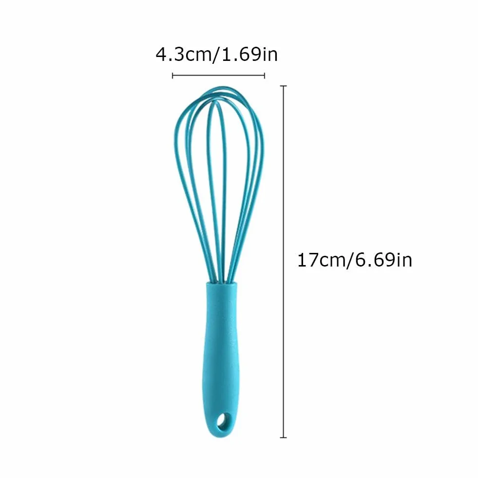 Varilla de silicona genérica, acero inoxidable + silicona, 17 * 4.3cm/6.69 * 1.69pulgadas, gris, compacta, apta para lavavajillas, ideal para cocinar, hornear, batir