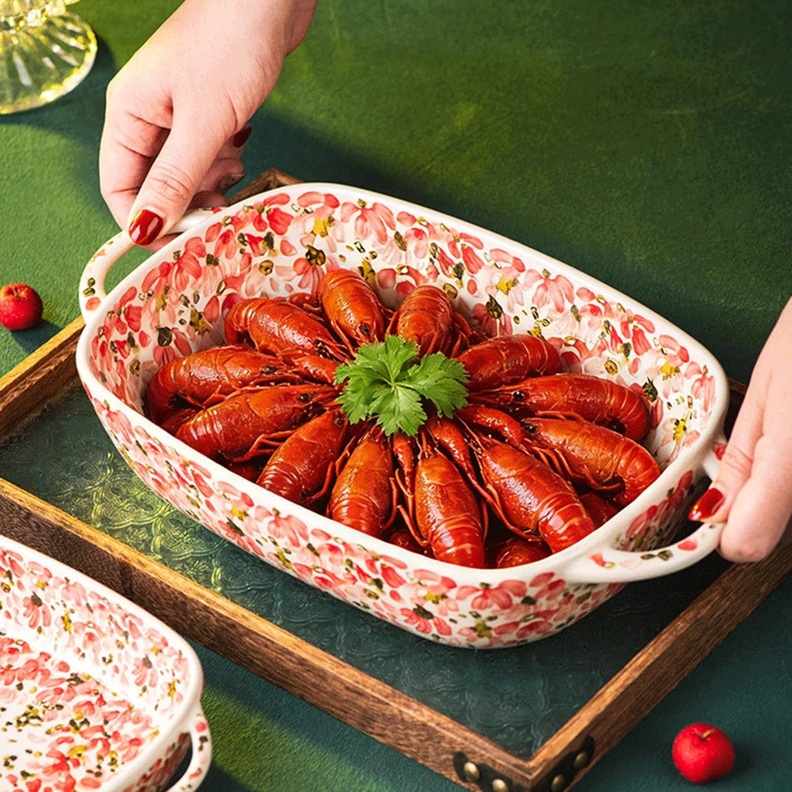 Versátil Bandeja for hornear rectangular grande con asas(Pequeño)