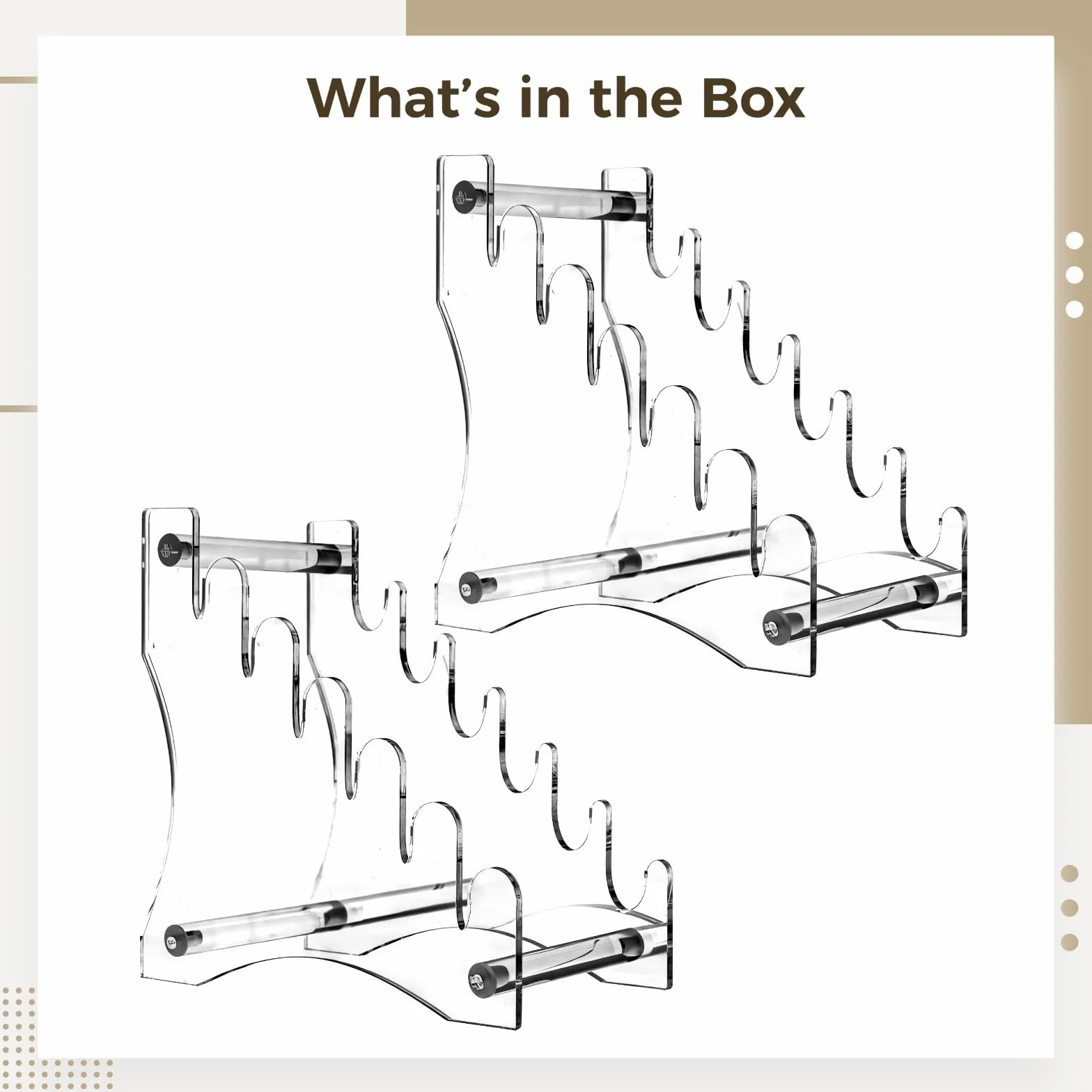 Paquete de 2 soportes acrílicos para cuchillos, estante ligero para cuchillos con 6 capas extraíbles, estante compacto para exhibición y almacenamiento, ideal para fanáticos de cuchillos