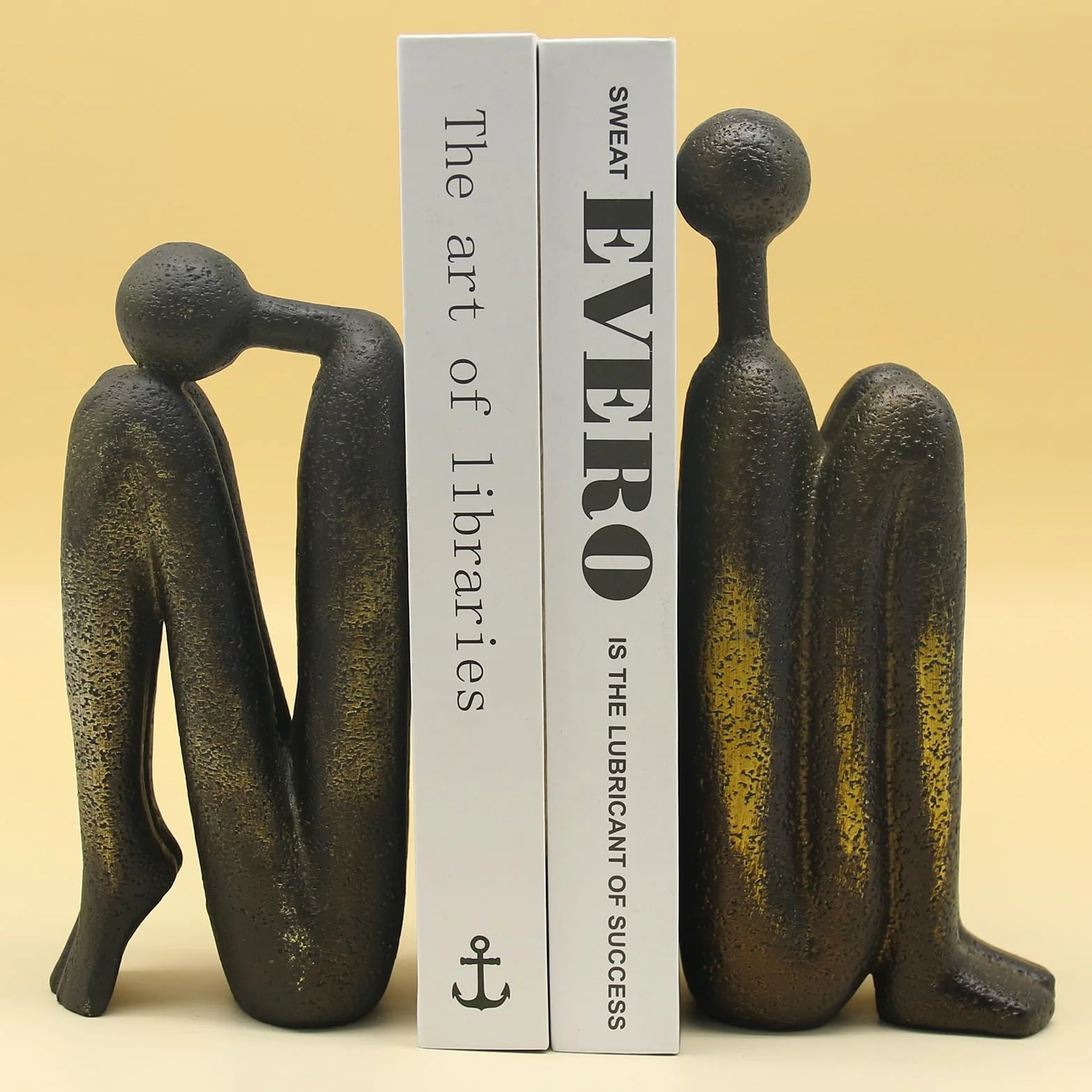 Lukitas Thinker - Estatuas y esculturas, sujetalibros Decorativos Antideslizantes, tapón de Libro para estantes, Resina