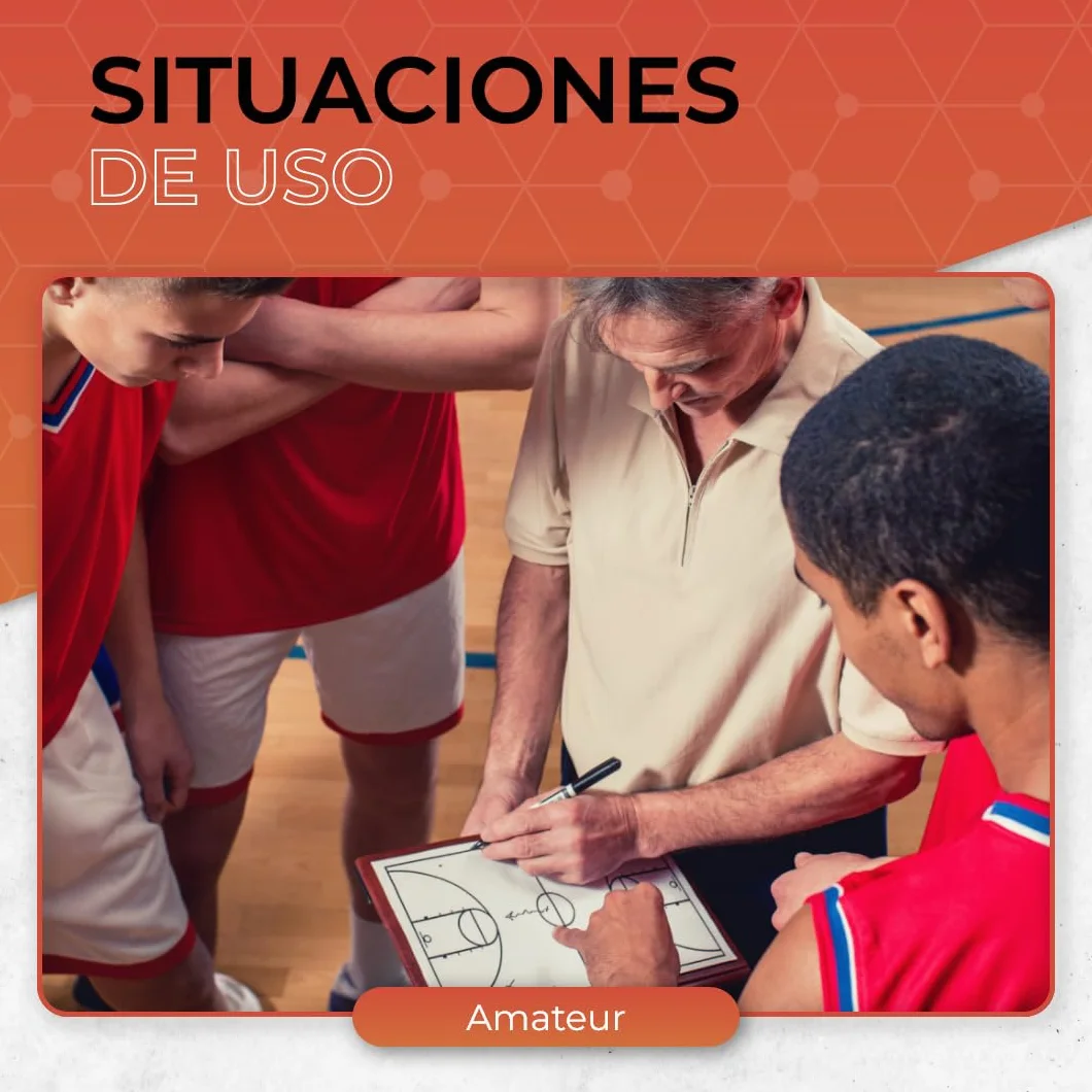 Pizarra Entrenador Baloncesto Táctica Doble Cara Blanco/Negro Campo Completo Medio Campo Borrado en Seco Portátil con Rotulador