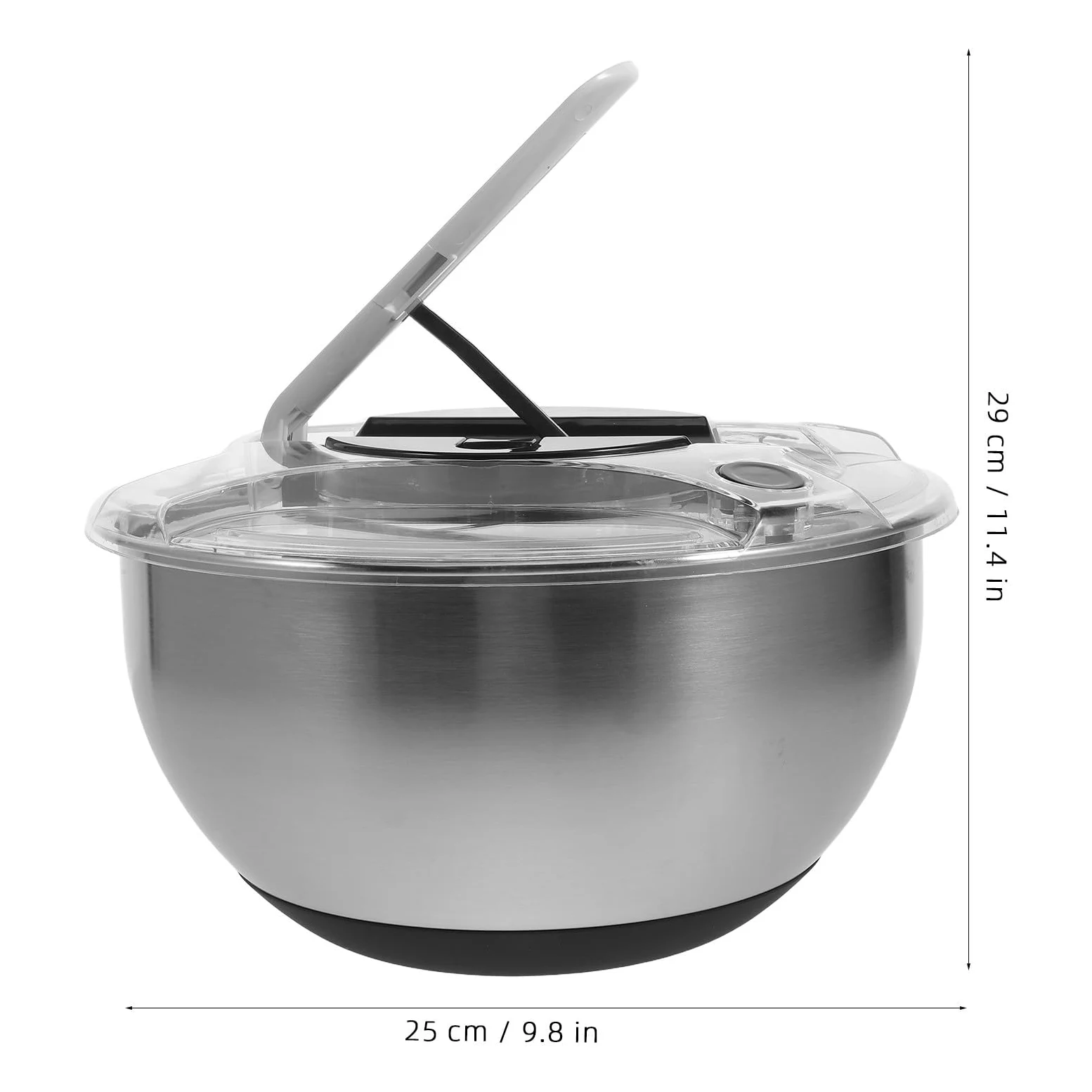 Zerodeko Centrifugadora de ensaladas de Acero Inoxidable de 3,7 Cuartos de | Bol para lavar frutas con colador, centrifugadora para colar frutas, limpiador de verduras, lavadora de lechuga para