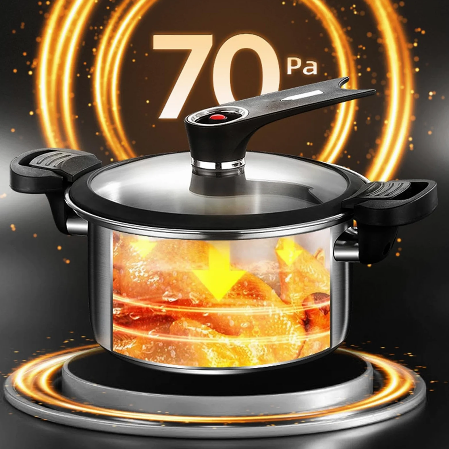 Olla De Presión Para Cocina Olla Expres Vaporera Y Hervidor | Cocedor de Arroz al Vapor Para Cocina Hogareña, Sopa, Arroz, Granos, Comedor Y Restaurante