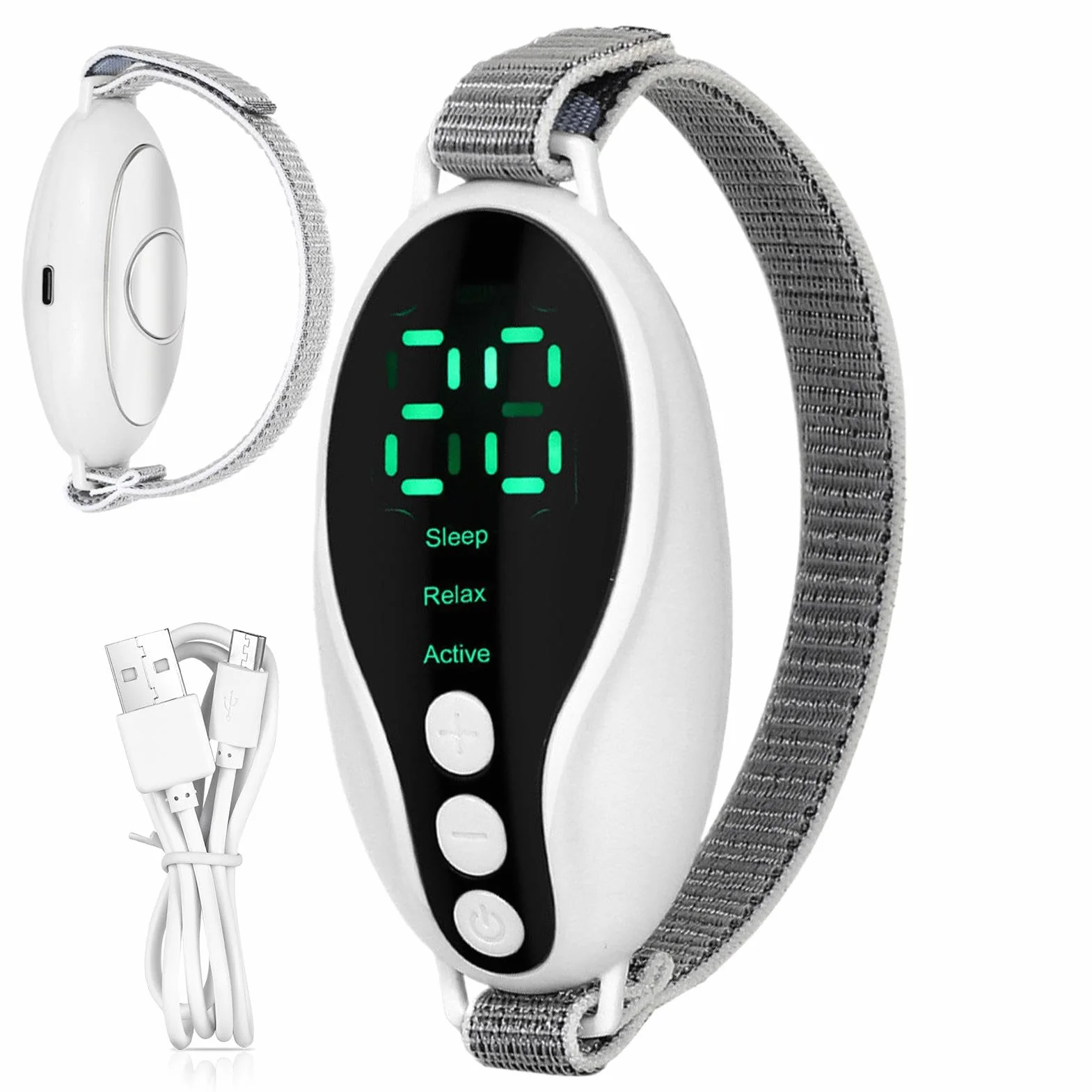 Dispositivo de ayuda para dormir de mano con microcorriente EMS, carga USB portátil