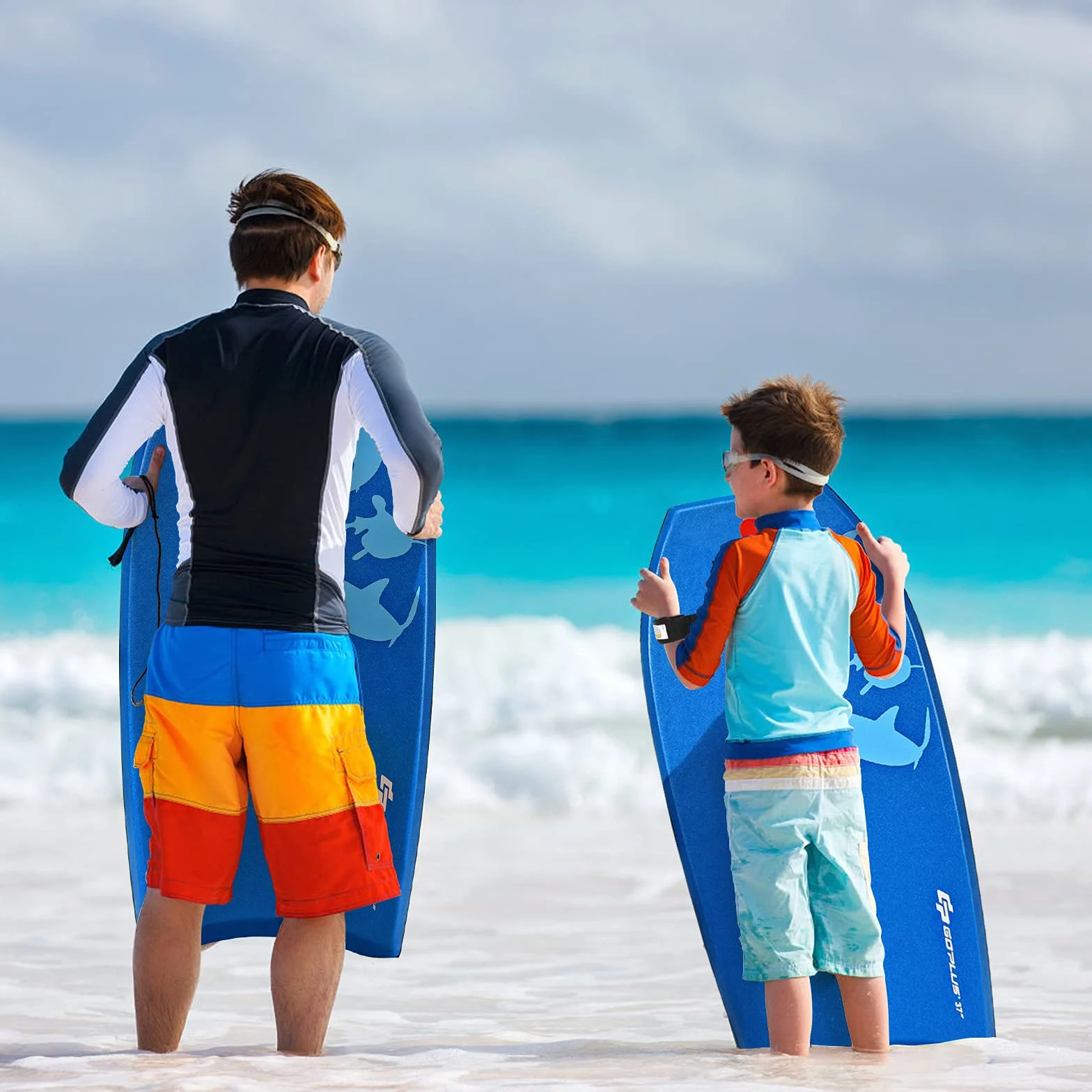 Goplus Bodyboard 105 cm Tabla de Ondas Ligero Resistente Correa Muñeca