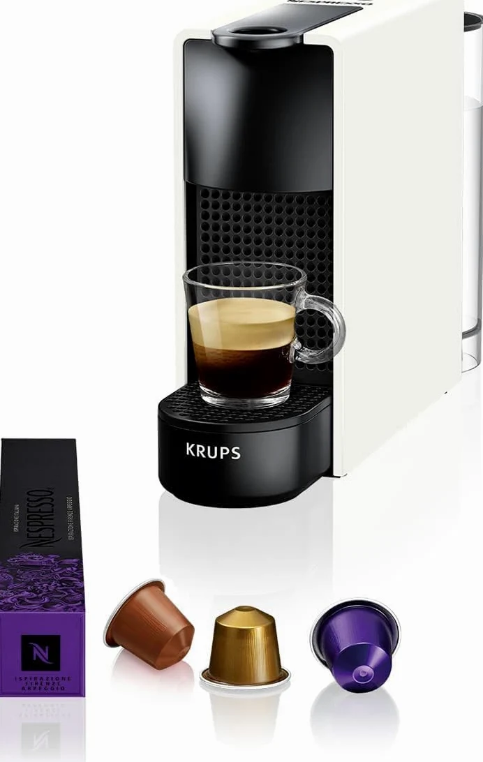 Krups Minimáquina de cápsulas de café NESPRESSO XN1101 Essenza | 1260W | blanco | Filtro de agua 0,7 litros y Siemens BRITA Intenza TZ70033A