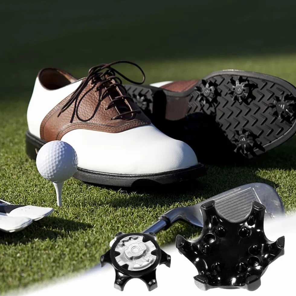 16 pinchos de golf, tacos a granel con picos de dientes, juego fácil de instalar para zapatos (negro)