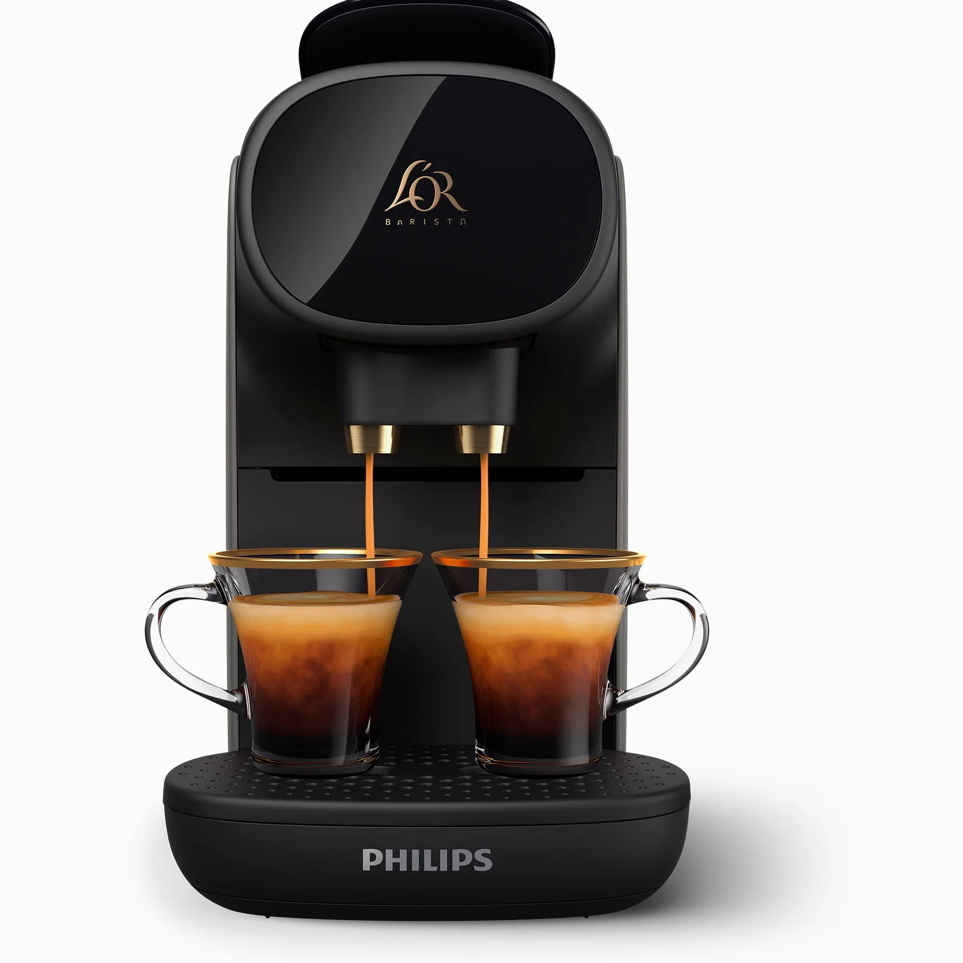 PHILIPS l'Or Barista Sublime Cafetera de Cápsulas, Gris Cachemir, Reconocimiento de Cápsula Doble, 1 o 2 Tazas, Bandeja de Goteo Ajustable, LM9012/20