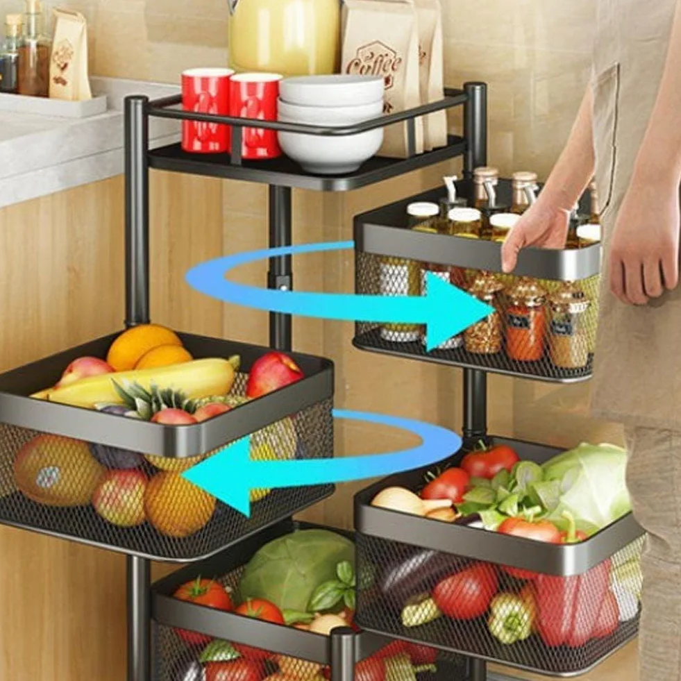 All Home Basics Carrito Auxiliar con Ruedas - Carrito Cocina Gran Capacidad - Carro Cocina - Verdulero Cocina - Fruteros de Cocina - Carrito de Cocina - Carrito baño - Carrito Verdulero para Cocina