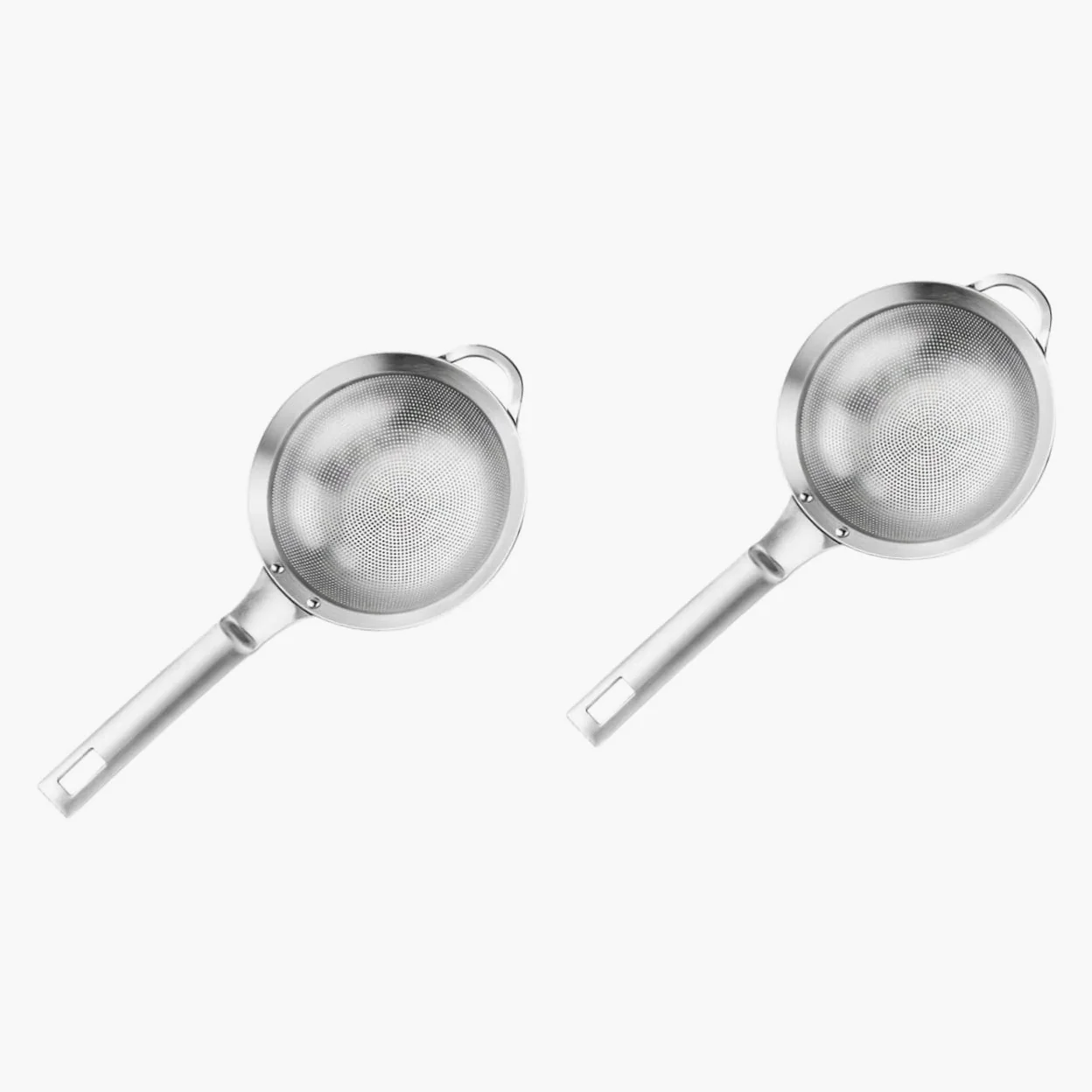 Juego de colador de Acero Inoxidable de 2 Piezas con colador de Malla Fina y cucharón - Plata