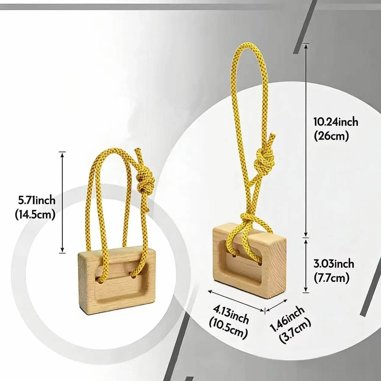 Hangboard Escalada en Roca - 1 Par Entrenador Madera Portátil para Escaladores, Mejora Fuerza de Agarre