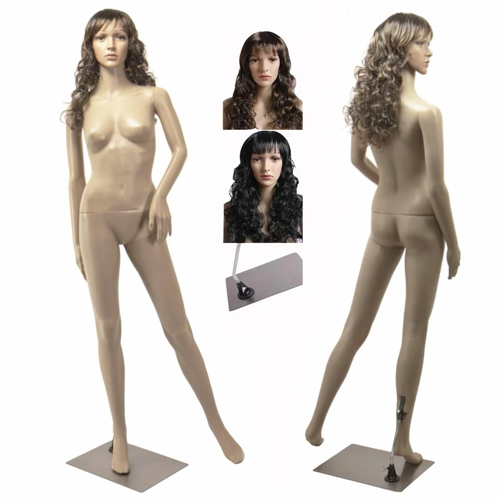 eurohan pantalla SF de 4 Maniquí con Incluye 2 pelucas femenina schauf enterf igur Maniquí Cabeza y brazos móviles